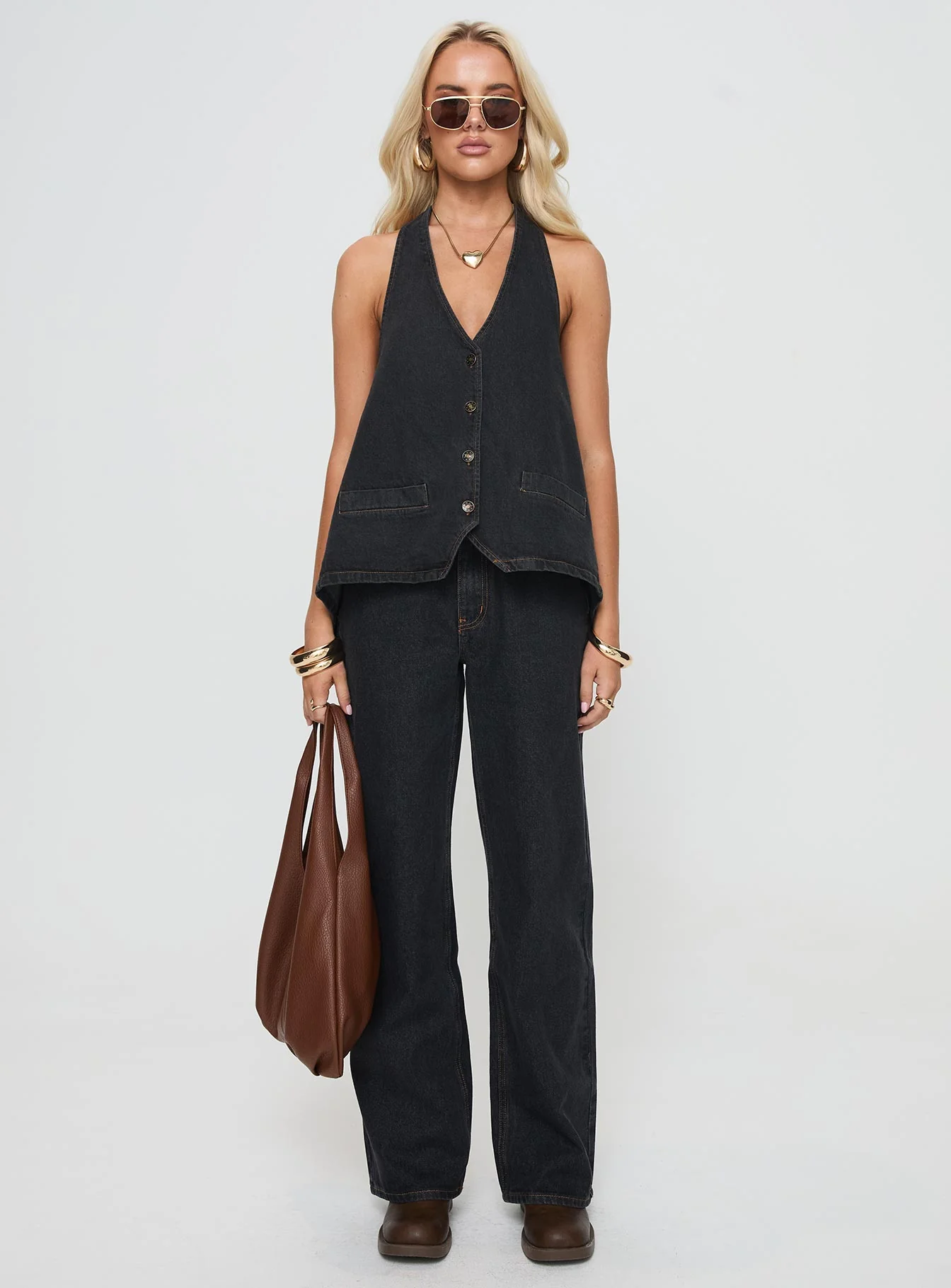 Top Model Low Rise Straight Leg Jeans Charcoal
