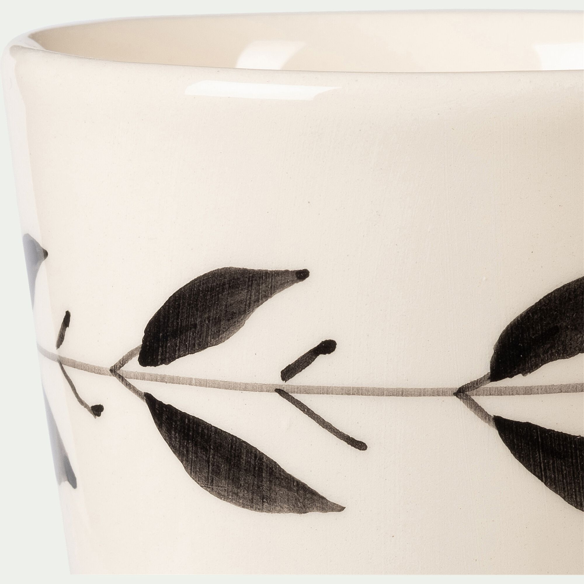 KISSOS - Mug en faïence D9,5cm - blanc