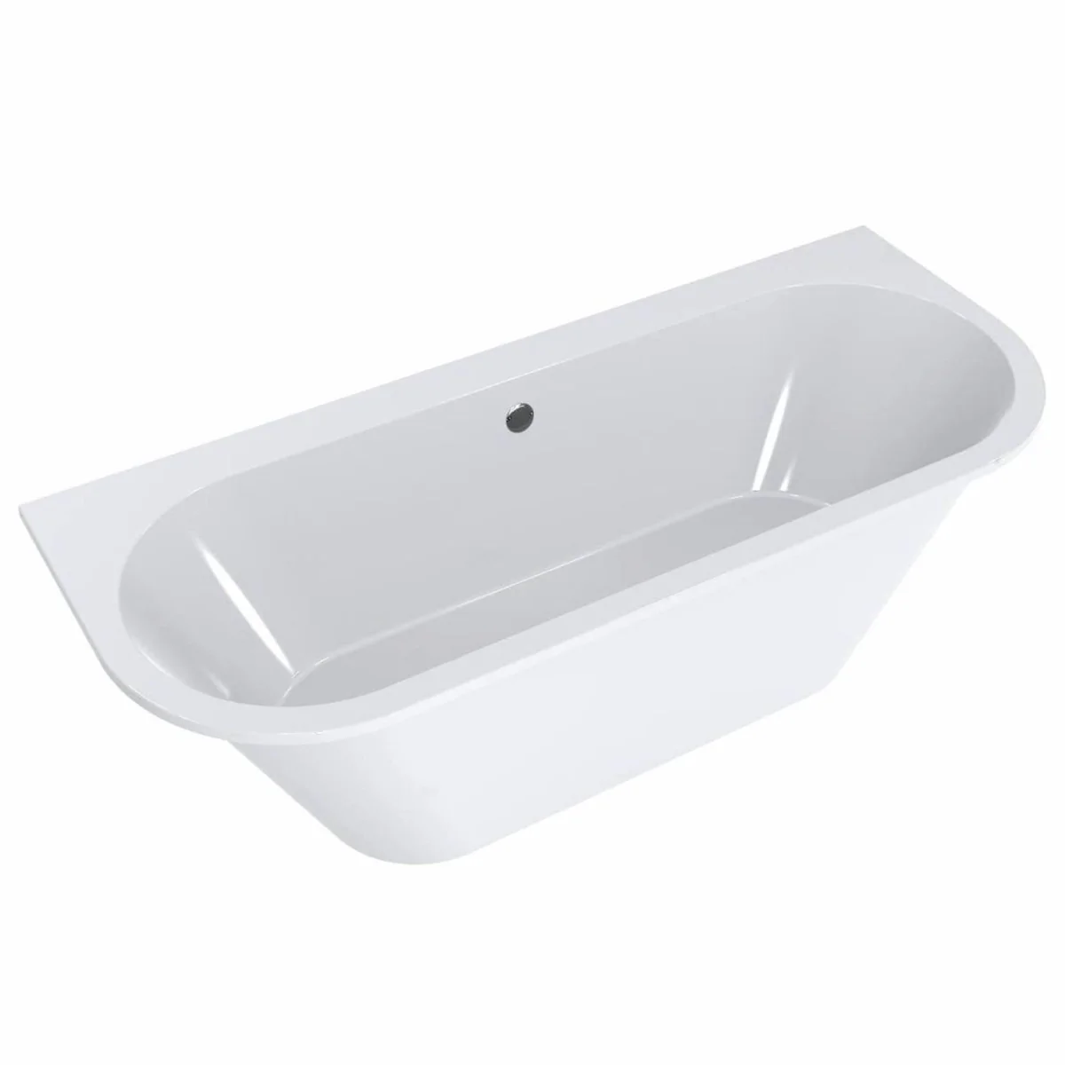 Freestanding luxury bathtub high gloss white 170 cm - bathroom furniture