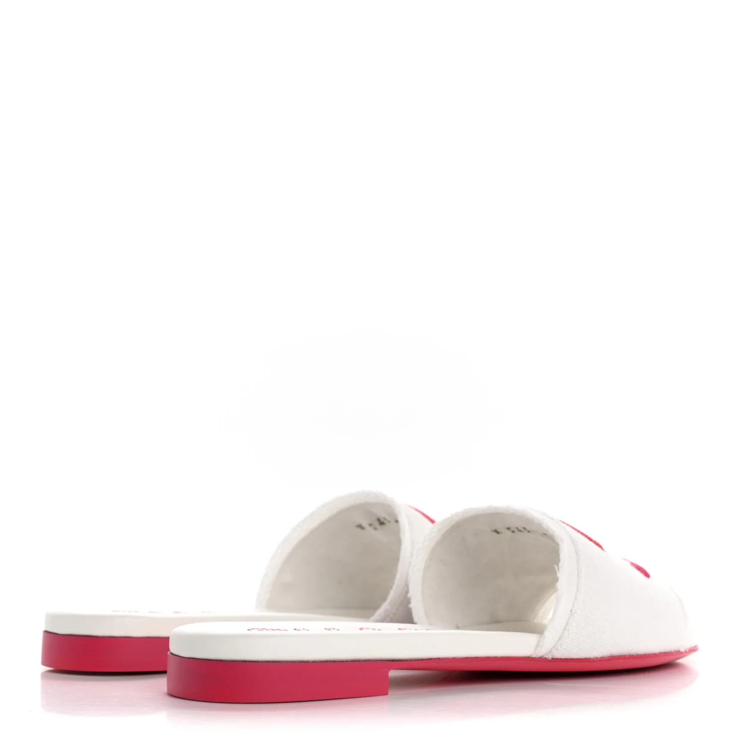 Jersey Knit CC Mules 37 White Fuchsia - Top Club