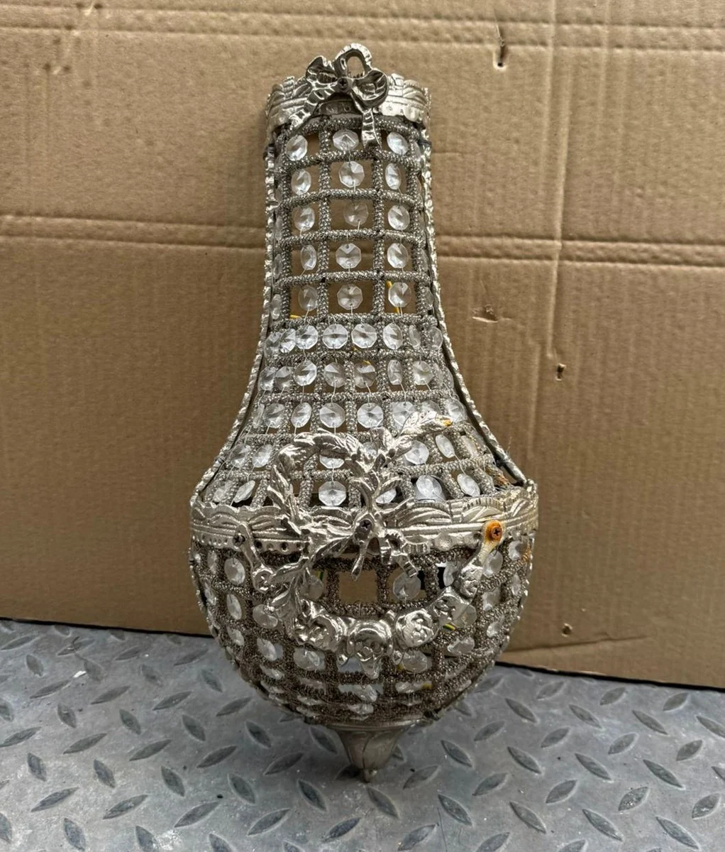 Baroque crystal wall lamp silver H. 40 cm - Baroque style wall lights