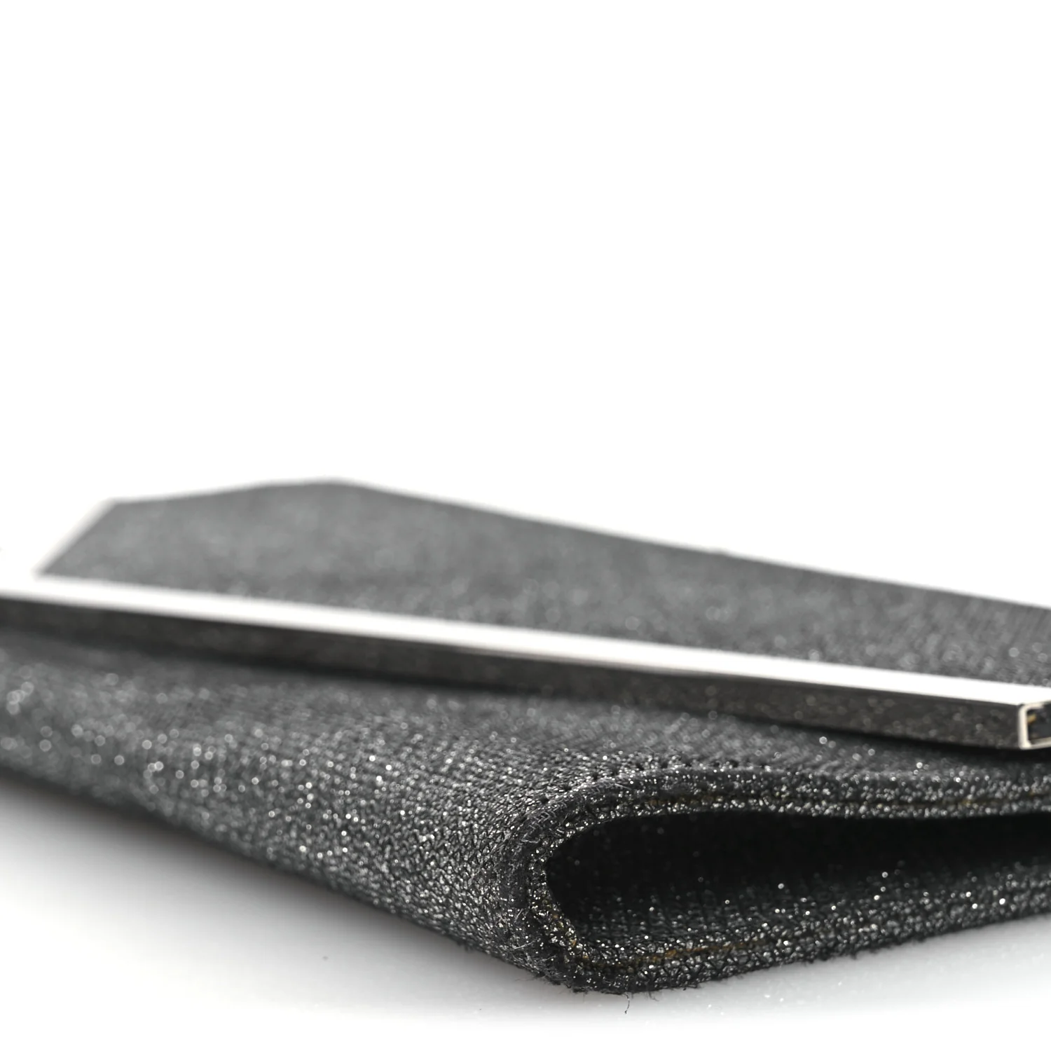 Glitter Fabric Erica Chain Clutch  Anthracite - Top Club
