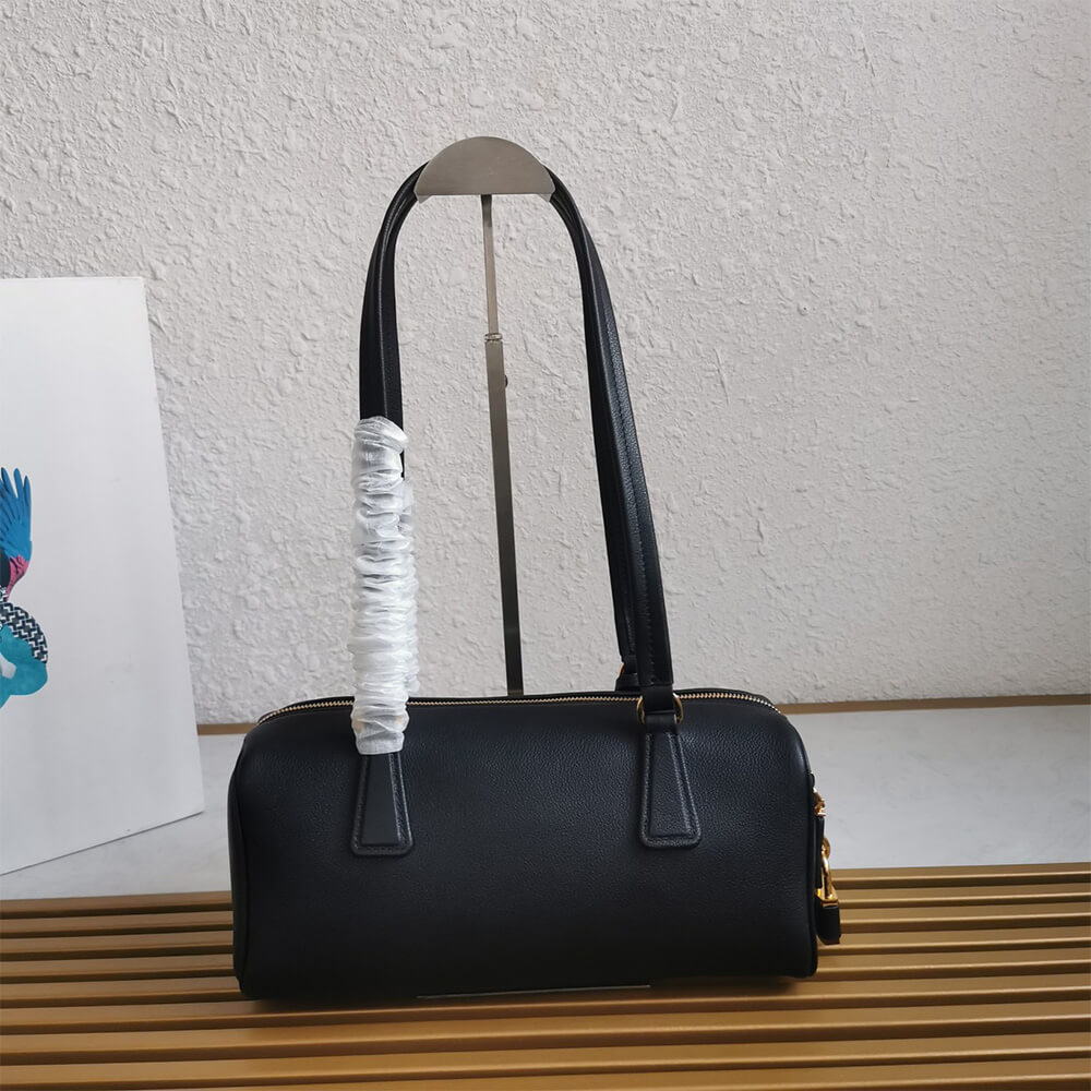 Prada Medium leather top-handle bag with padlock(high-end grade) - Top Club