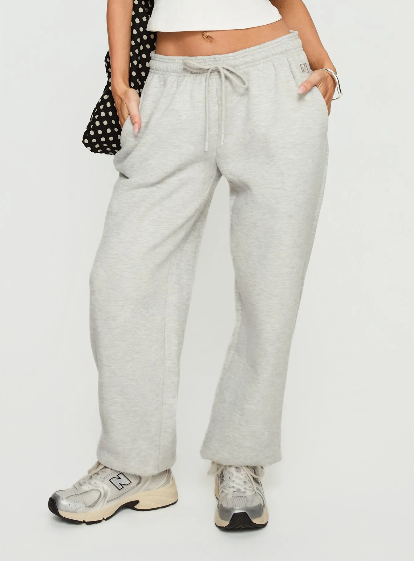 Caspa Dream Fleece Oversized Ankle Cuff Jogger Grey Marle
