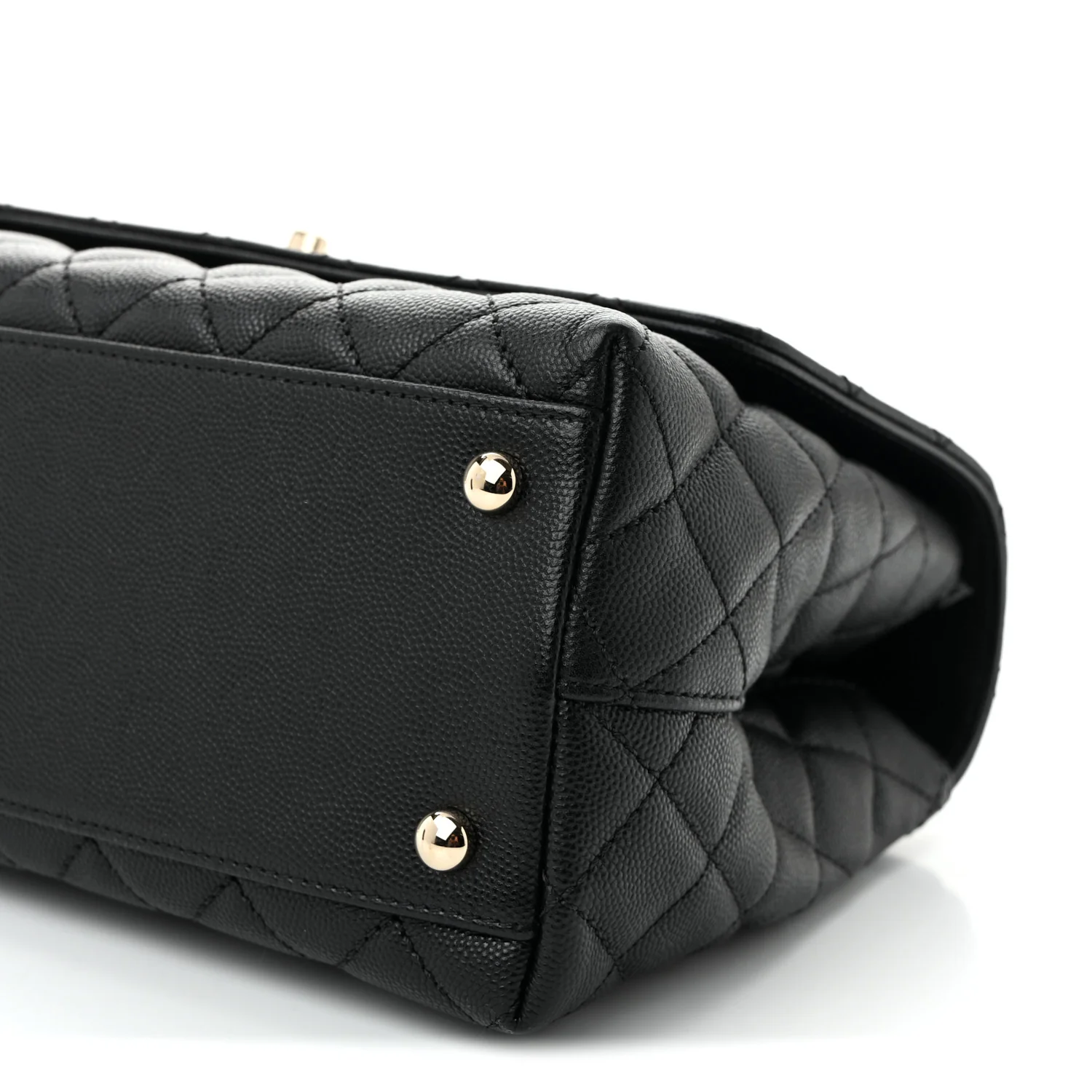 Caviar Quilted Small Coco Handle Flap Black - Top Club