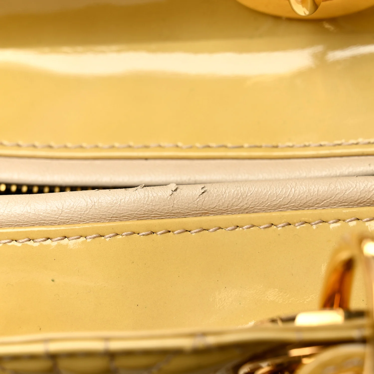 Patent Cannage Medium Lady Dior Beige - Top Club
