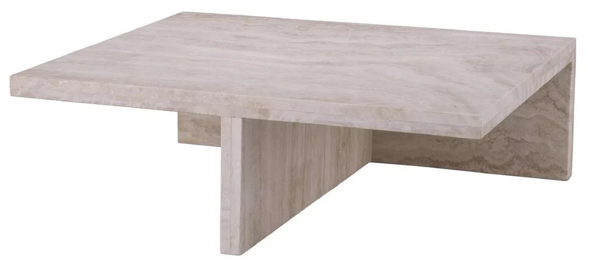 Luxury travertine coffee table beige 70 x 60 x H. 23.5 cm - natural stone living room table - living room furniture - natural stone furniture - travertine furniture - luxury furniture - luxury furnishings
