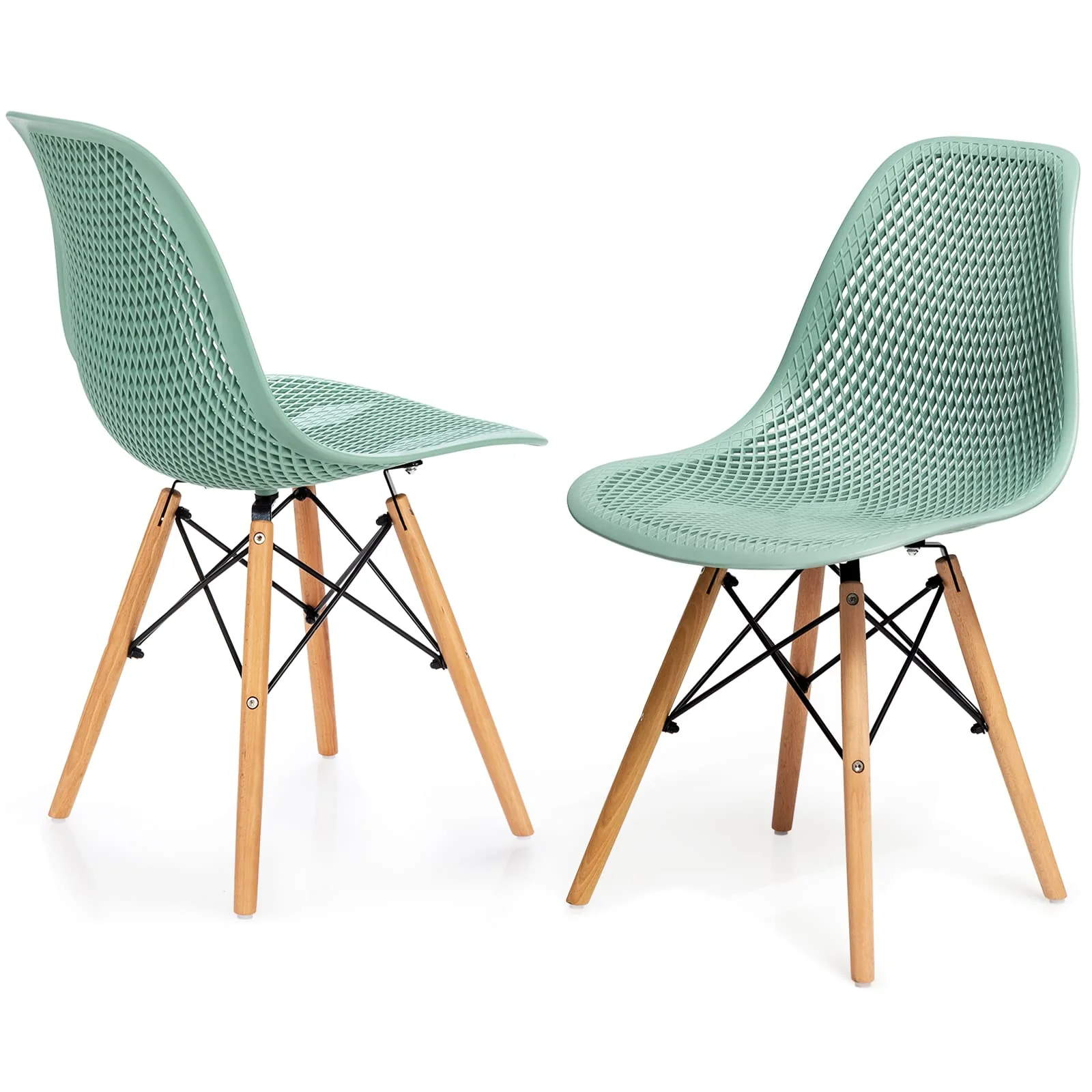 BEFOUNDLOVELY Set of 2/4 Modern Dining Chairs, Outdoor Indoor Shell PP Lounge Side Chairs