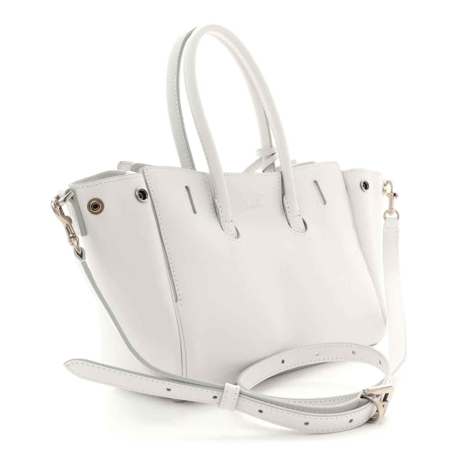 Smooth Calfskin Mini Bel Air Carry All Bag White - Top Club