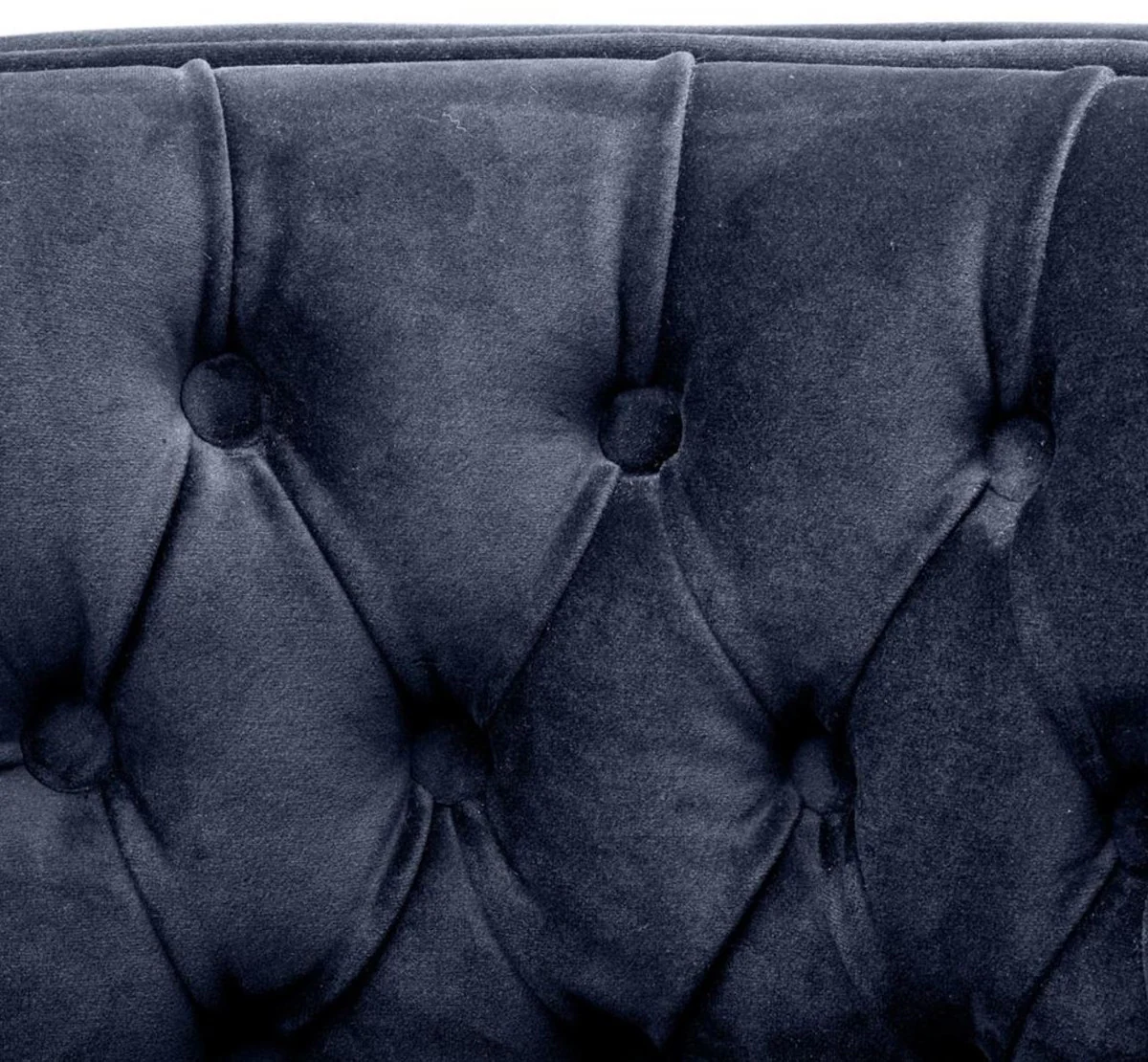 Luxury Chesterfield dining chair midnight blue / black 60 x 58 x H. 77 cm - Dining room furniture