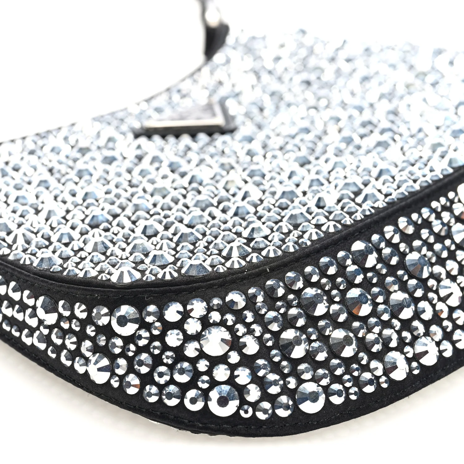 Satin Crystal Cleo Adjustable Strap Shoulder Bag Metal - Top Club
