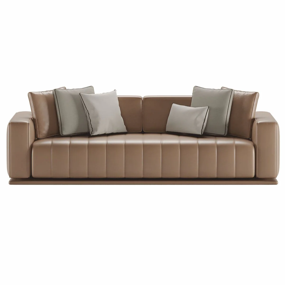 Luxury Faux Leather Sofa Brown 265 cm - Hotel & Living Room Furniture
