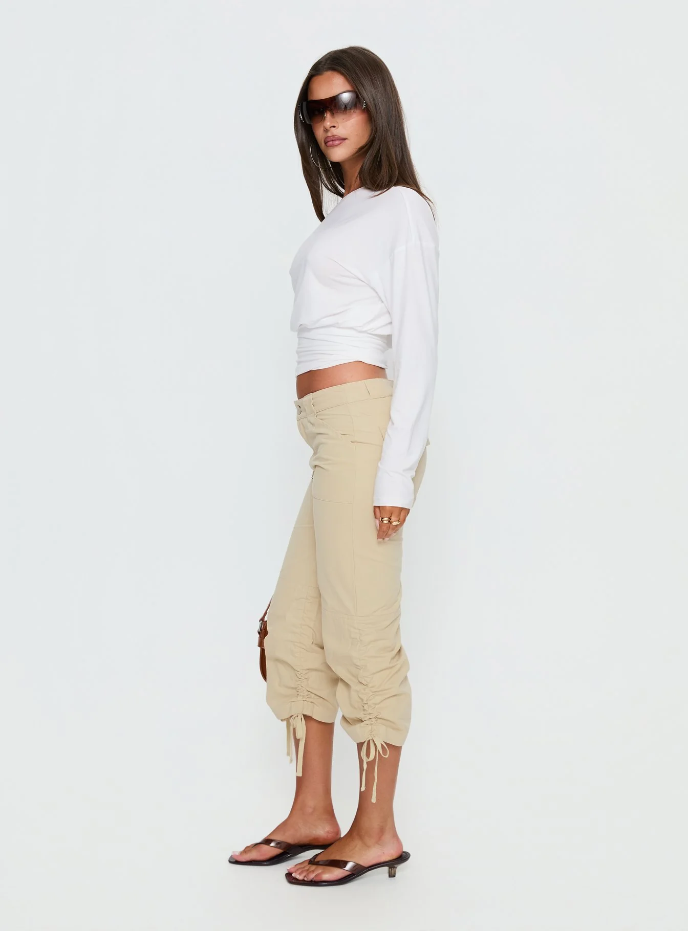 Hot Rod Capri Pant Beige