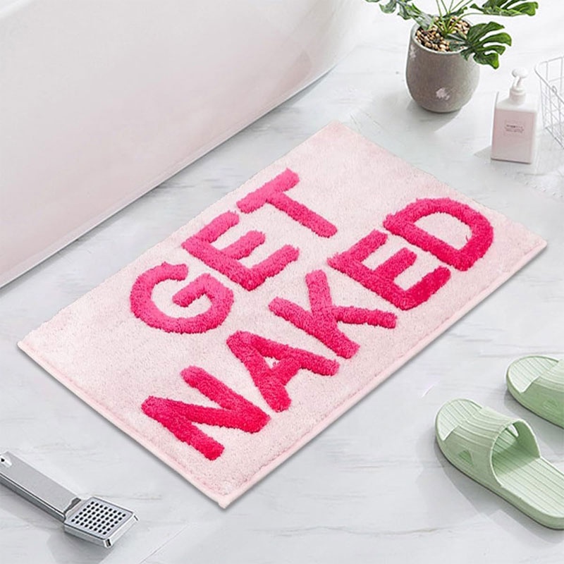 Fluffy Flocking Shaggy Rectangle Water Absorbent Non Slip Mats Design Microfiber Bathroom Mat Bath Rugs