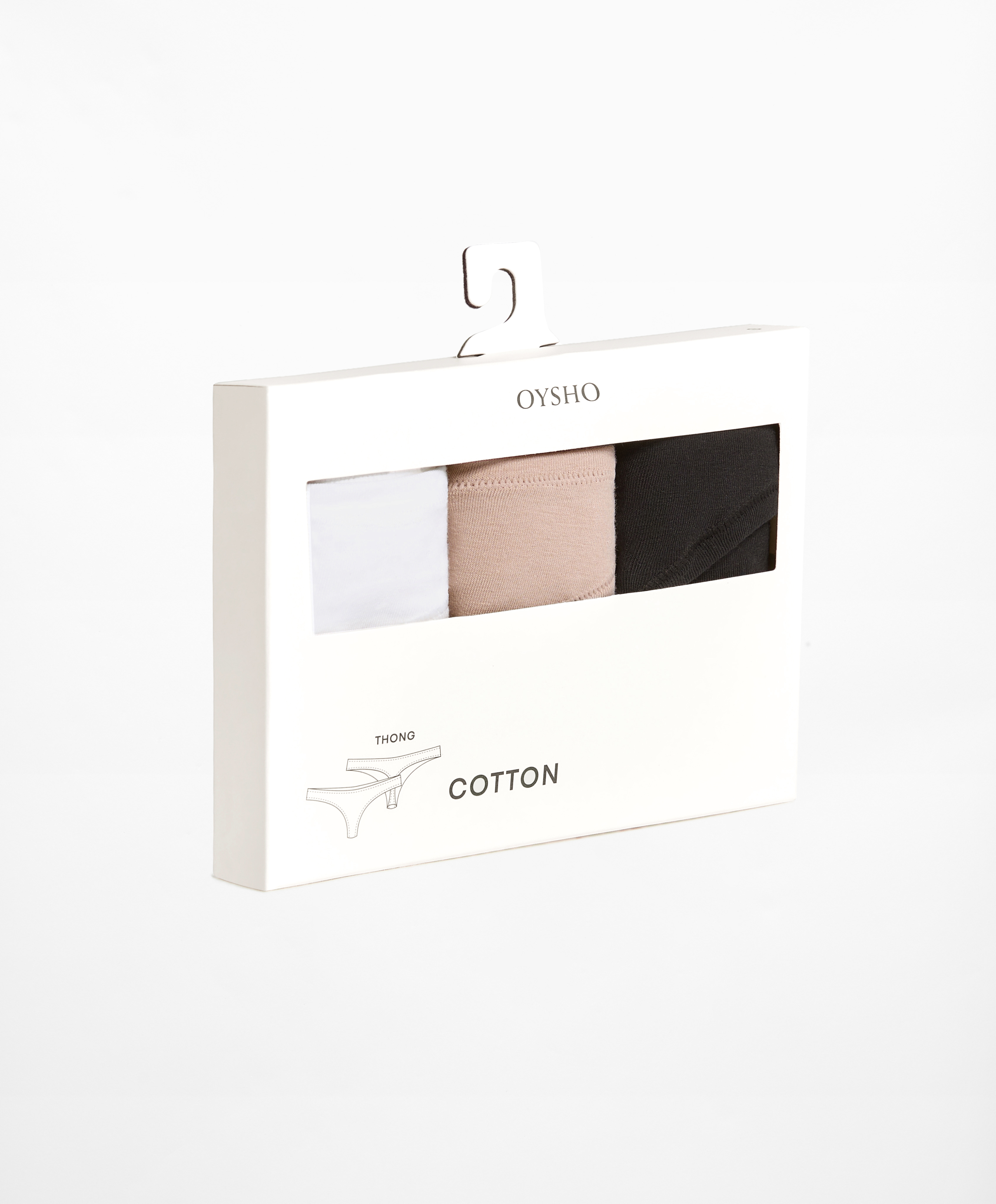 OYSHO 3 cotton blend thongs