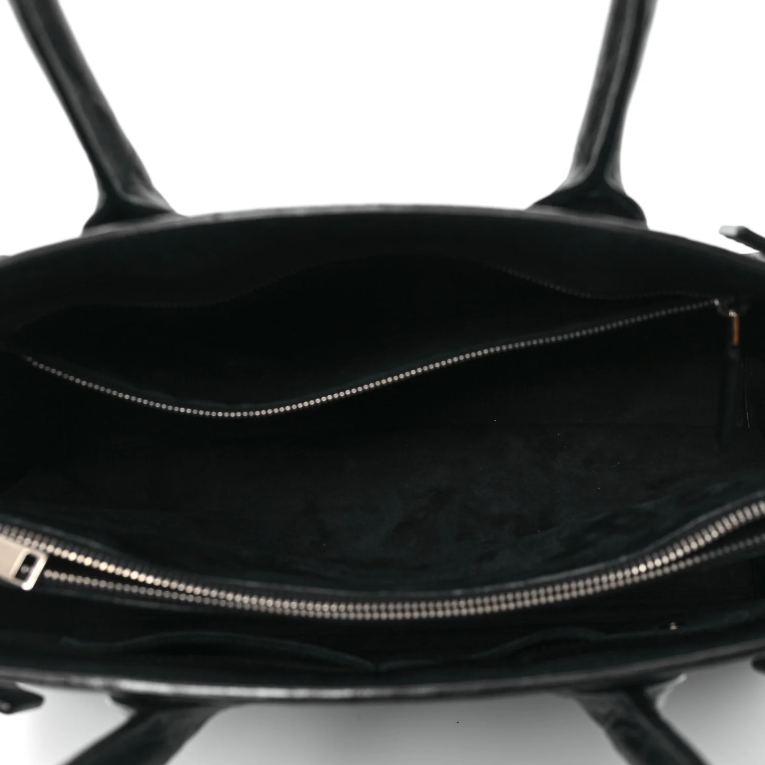 Calfskin Crocodile Embossed Large Sac De Jour Carryall Black - Top Club