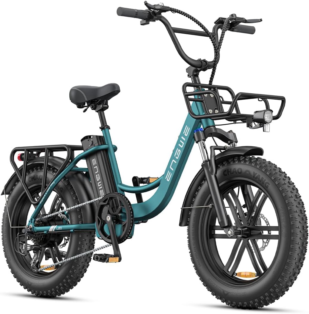 ENGWE Bicicletta Elettrica Adulto, 20'' ×4.0'' Fat Tire Bici Elettrica per Donna, 7 Velocità, 250W Batteria Rimovibile 48V 13Ah Autonomia bis zu 120 km L20/L20 BOOST