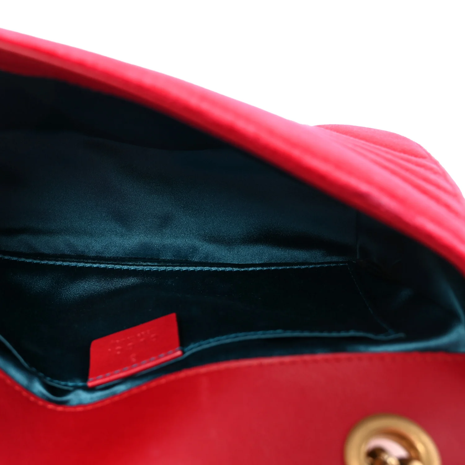 Velvet Matelasse Mini GG Marmont Shoulder Bag Hibiscus Red - Top Club