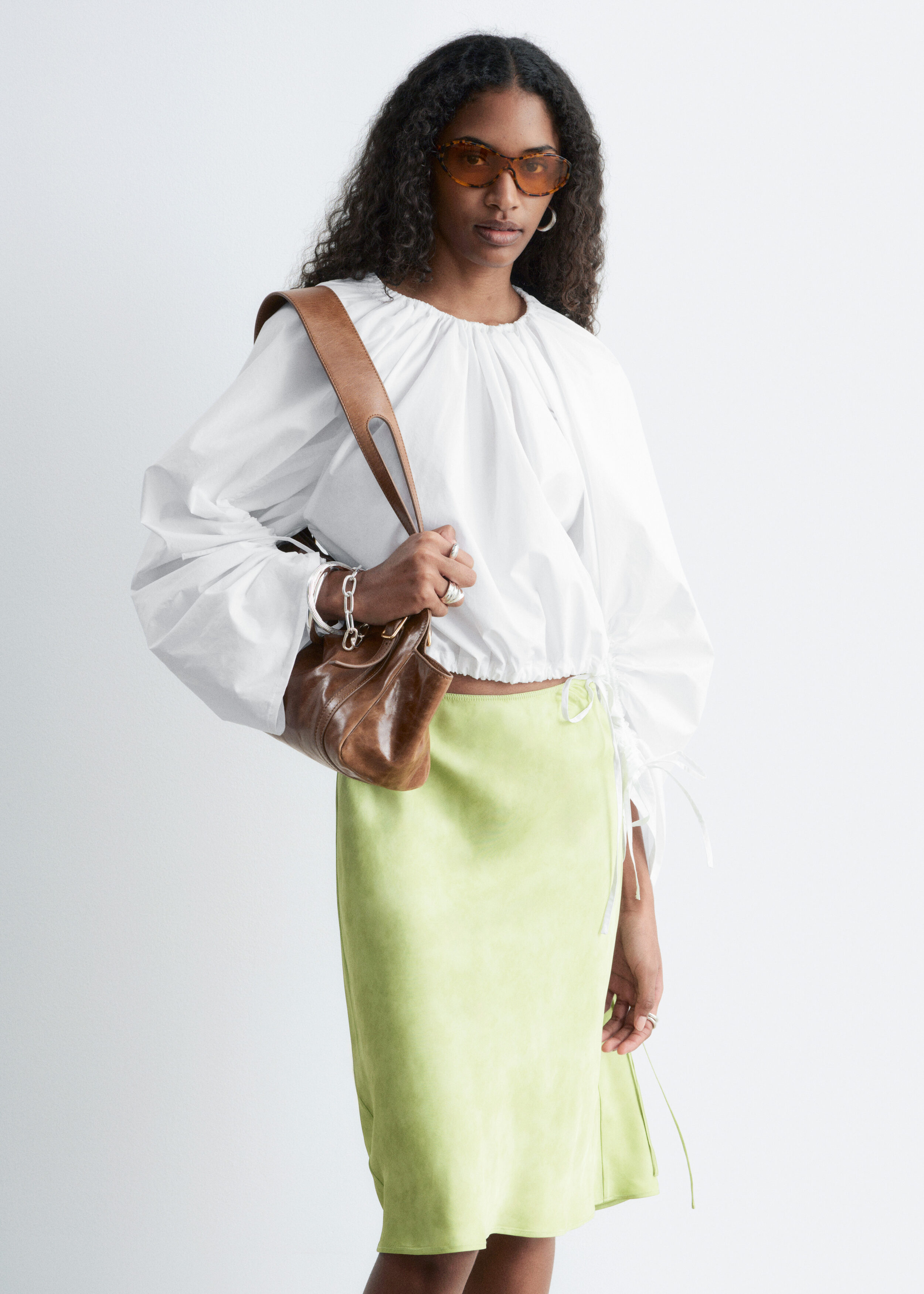 & Other Stories SCULPTURAL DRAWSTRING BLOUSE
