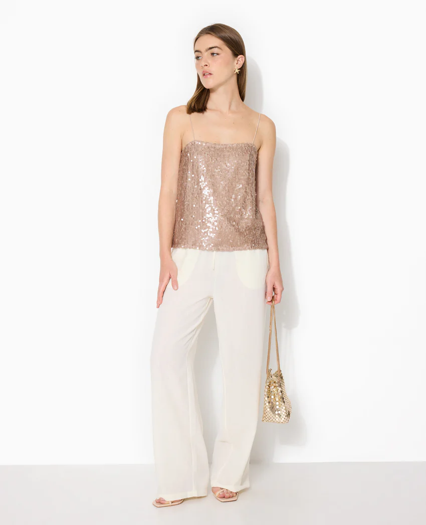 Pimkie Top dos ouvert en maille ajourée avec sequins