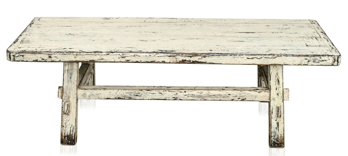 Country house style coffee table antique style white 140 x 54 x H. 43 cm - country house style living room furniture