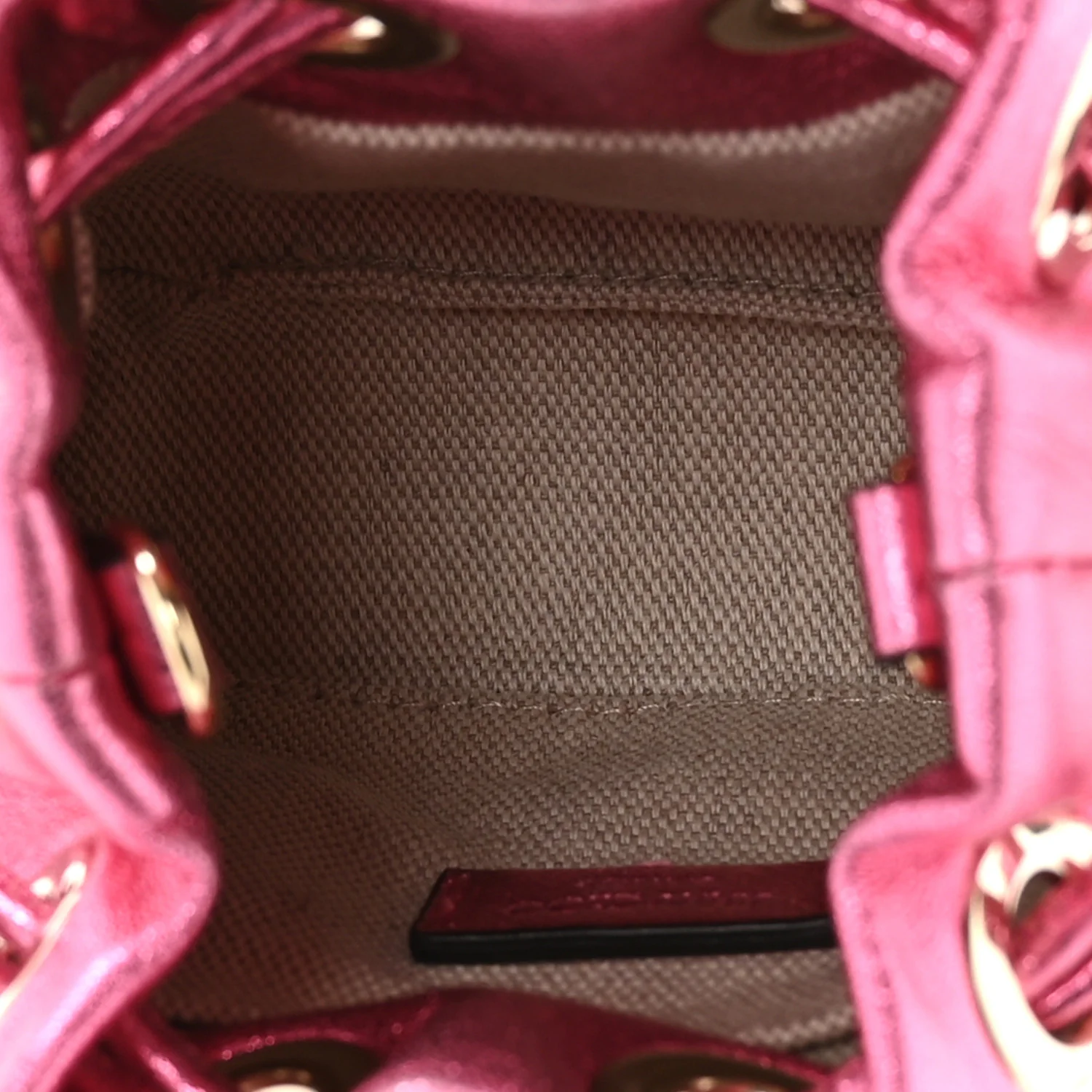 Metallic Nappa Mini Marcheline Shoulder Bag Peony - Top Club