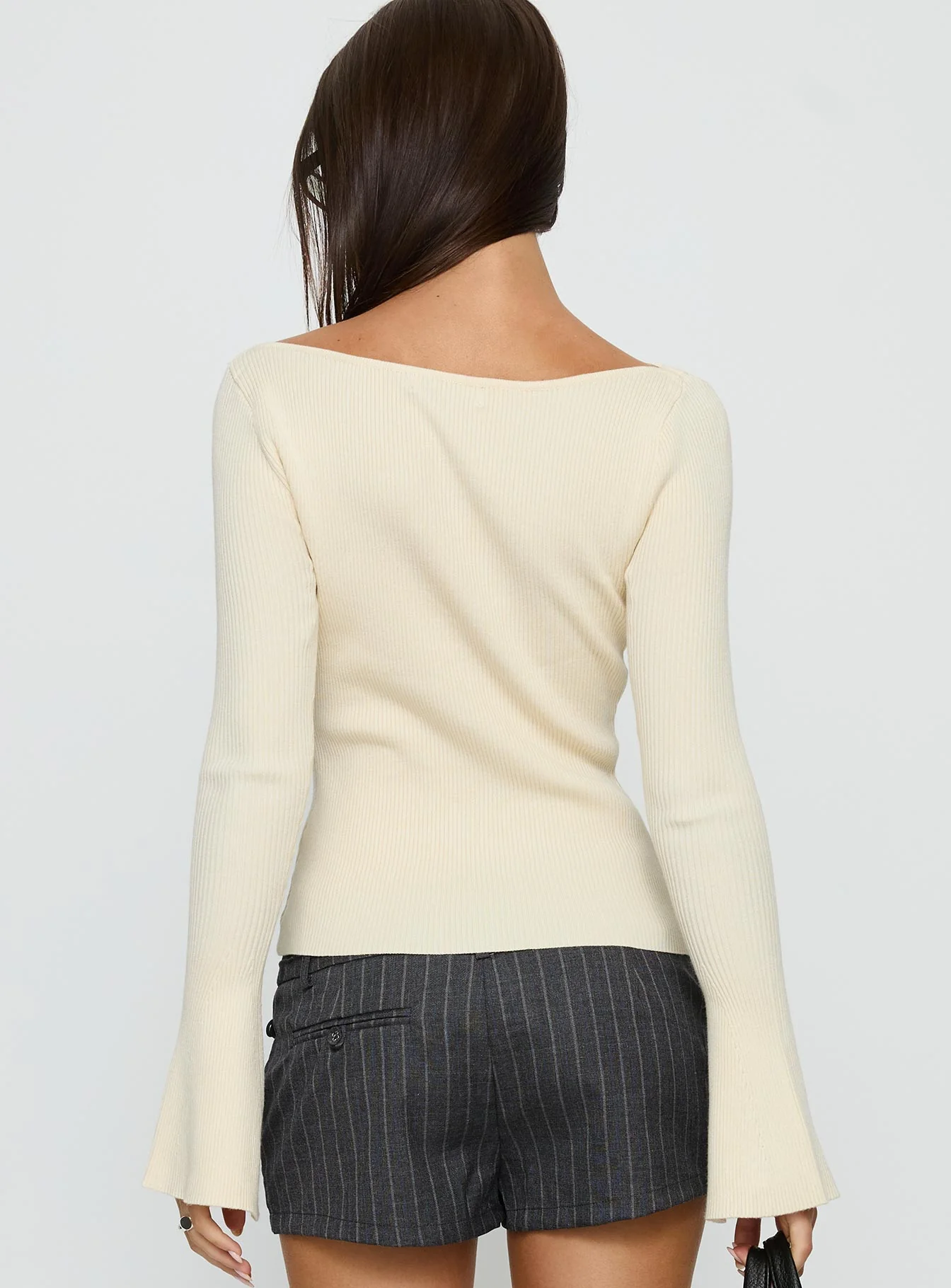 Tahnia Off Shoulder Button Up Top Butter