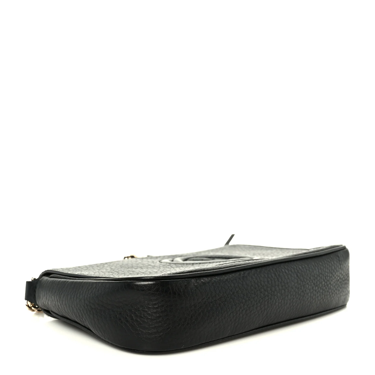 Pebbled Calfskin Medium Soho Flap Crossbody Black - Top Club