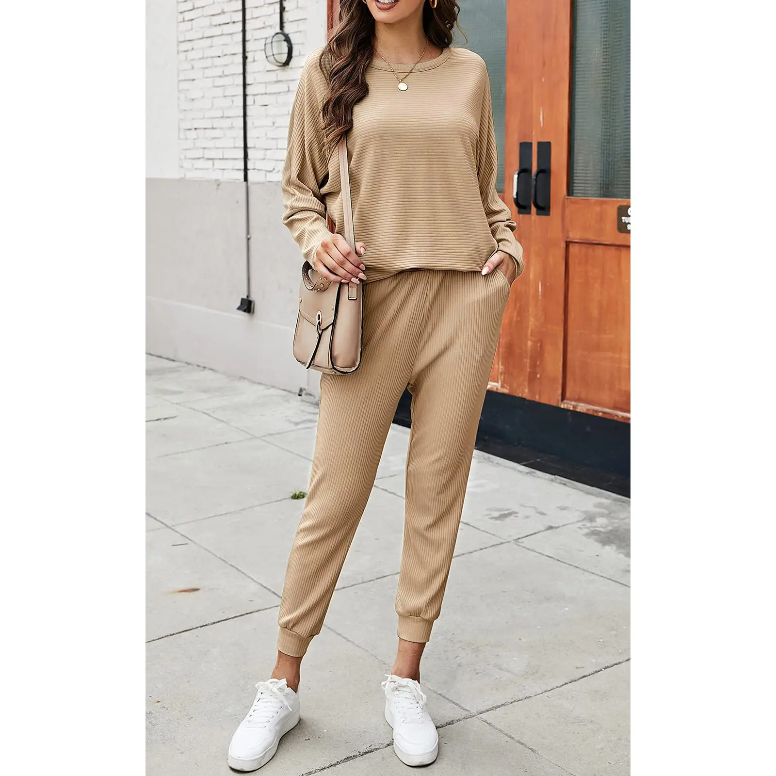PrettyGarden Women's Fashion Outfits 2 Piece Sweatsuit Long Sleeve Cozy Loungewear