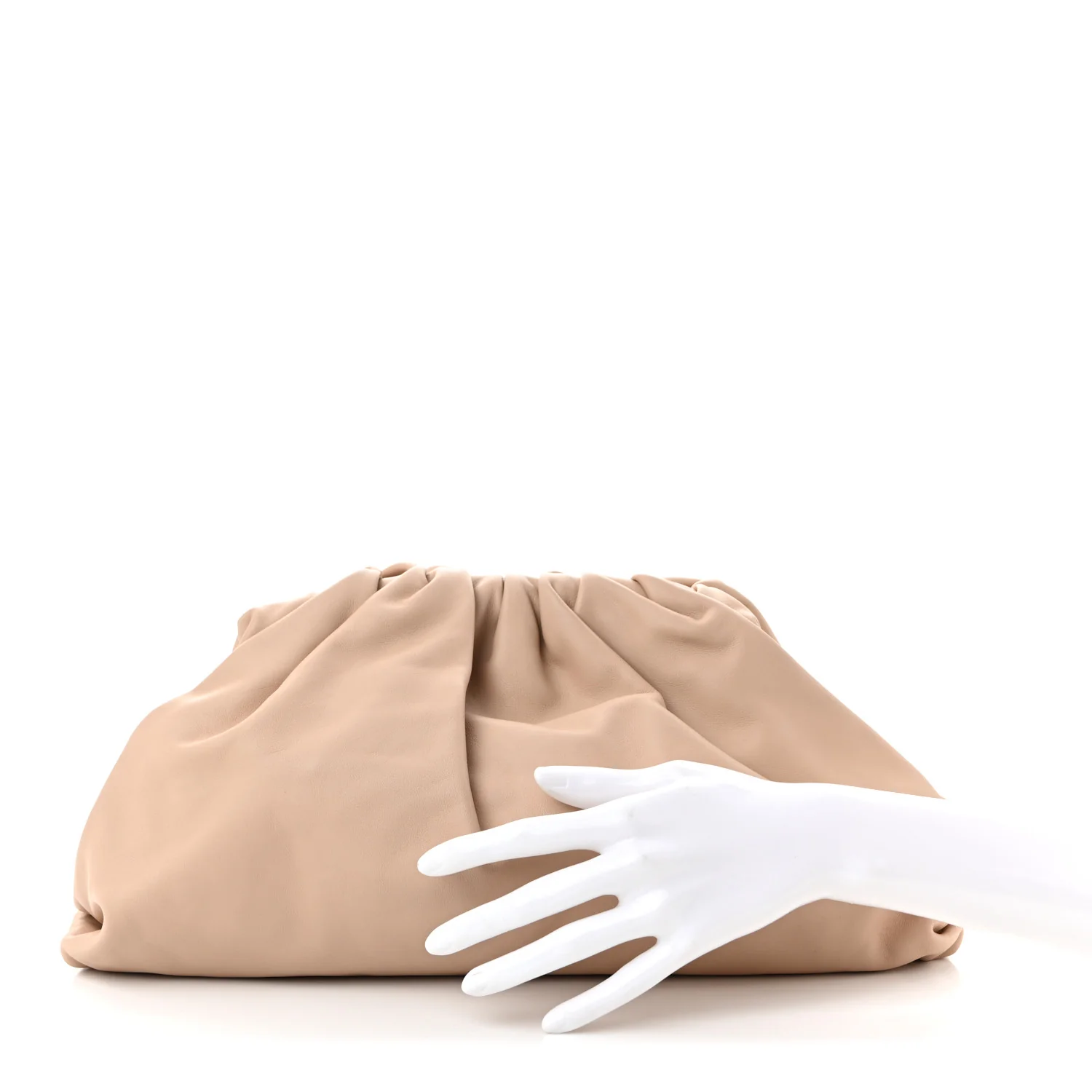 Smooth Butter Calf The Pouch Oversized Clutch Nude
