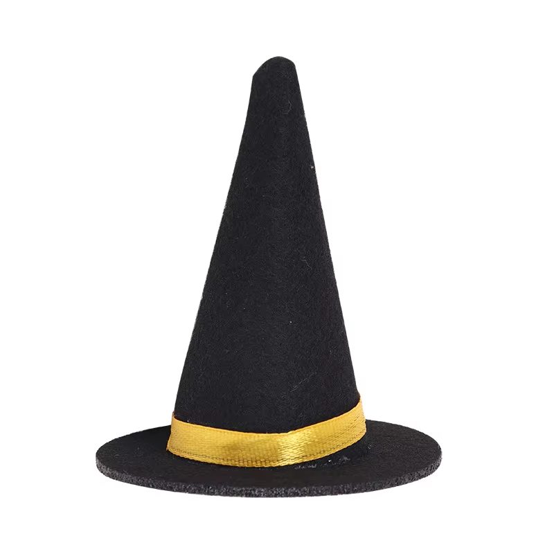 Mini DIY Eco-friendly Felt Witch Hat Table Wine Bottle Decoration for Halloween Party in Wizard Elf Dwarf Hat Styles