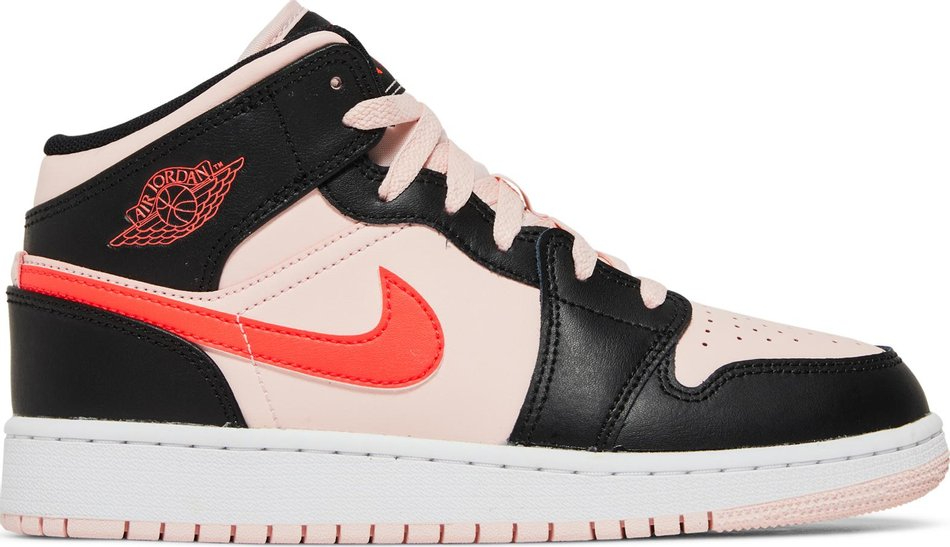 Air Jordan 1 Mid GS  Black Pink Crimson  554725-604 - Sneaker Replica Workshop