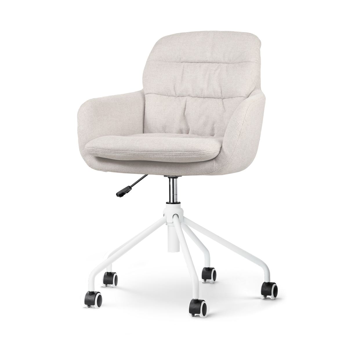 Bureaustoel Nout-Mia beige - wit onderstel