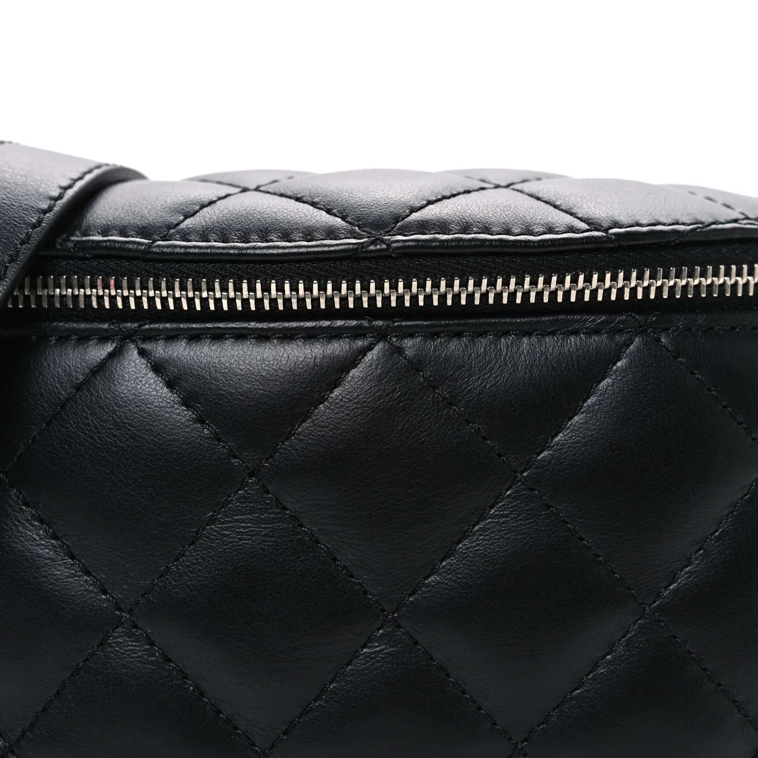 Lambskin Quilted Waist Belt Bag Black - Top Club