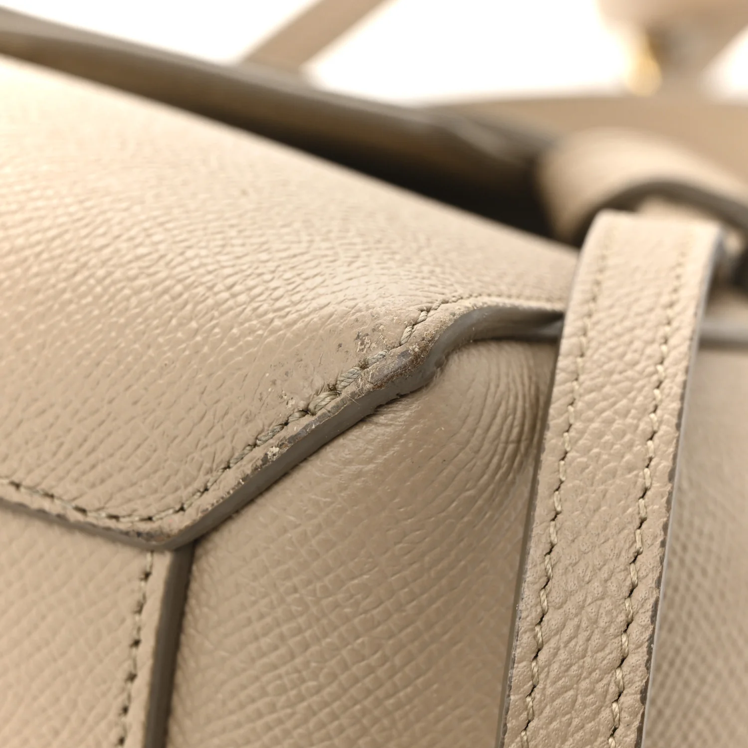 Grained Calfskin Nano Belt Bag Light Taupe - Top Club