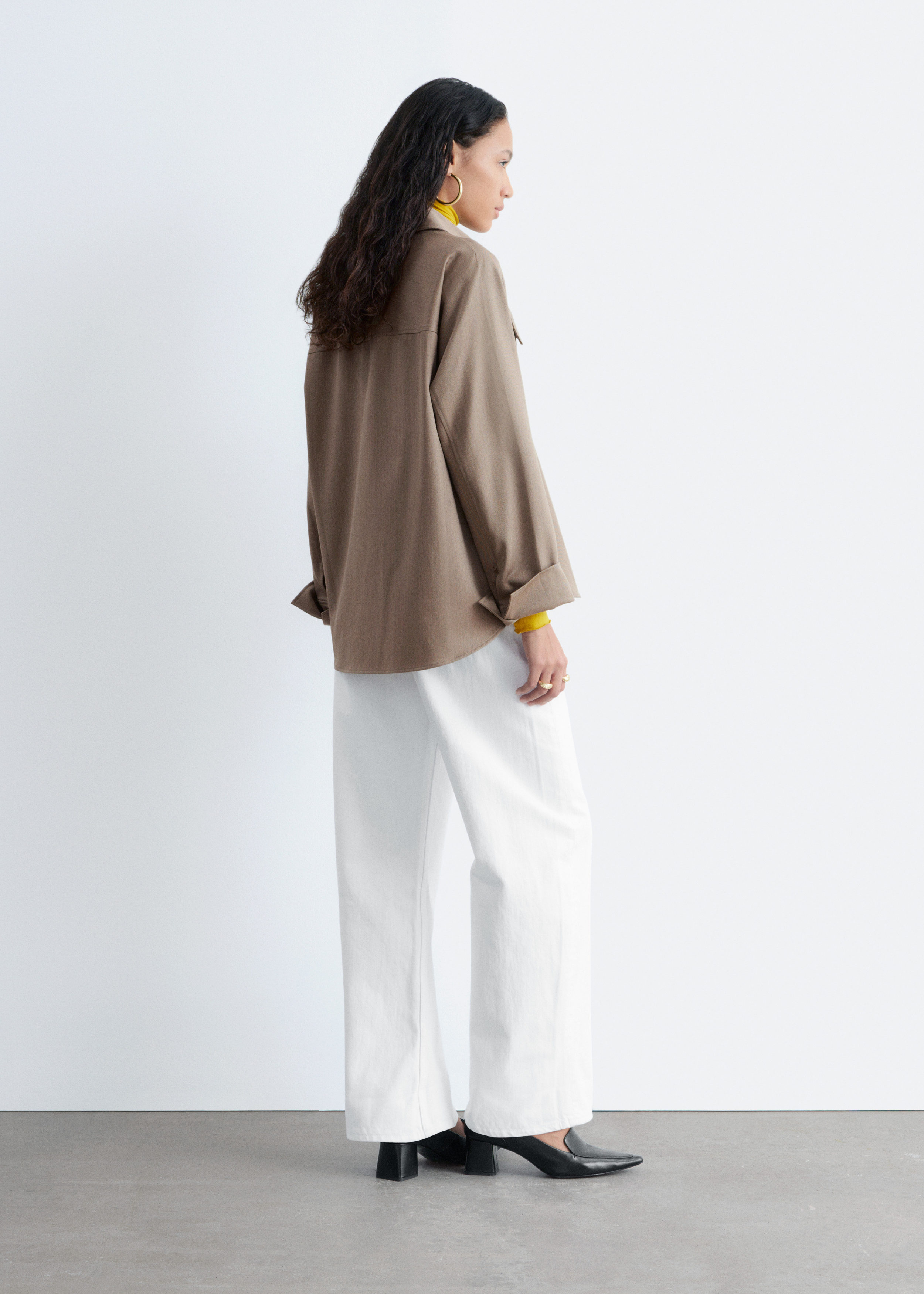 & Other Stories STRUCTURED WOOL-COTTON SHIRT