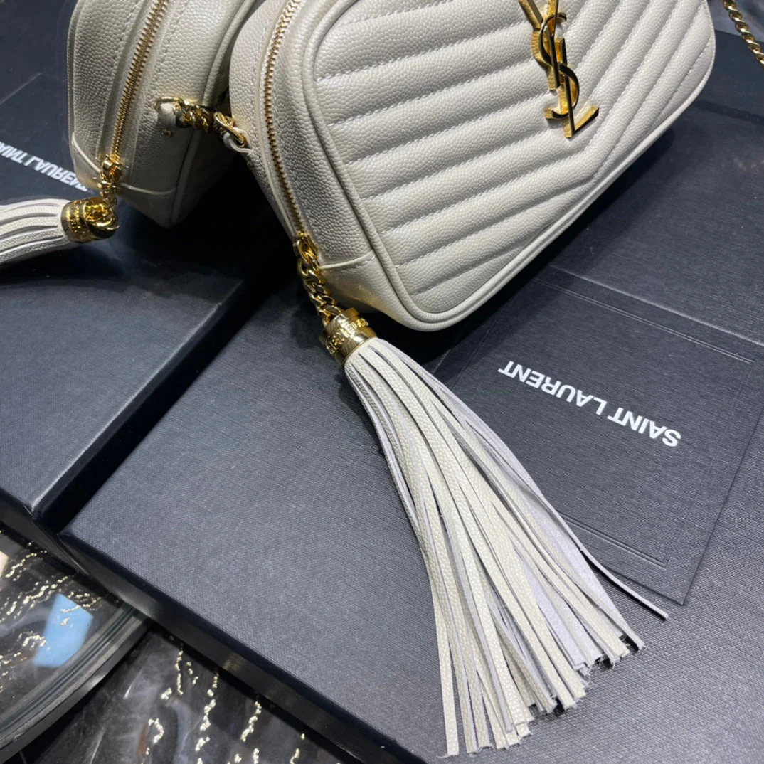Ysl Loulou Mini Camera Bag 18cm White - Top Club