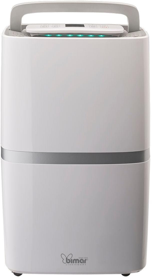 Bimar DEU322 Deumidificatore ambiente casa capacità 20 litri/24h, Compressore con Refrigerante R290, Controllo Funzioni Tramite WiFi, Controllo vocale, portatile
