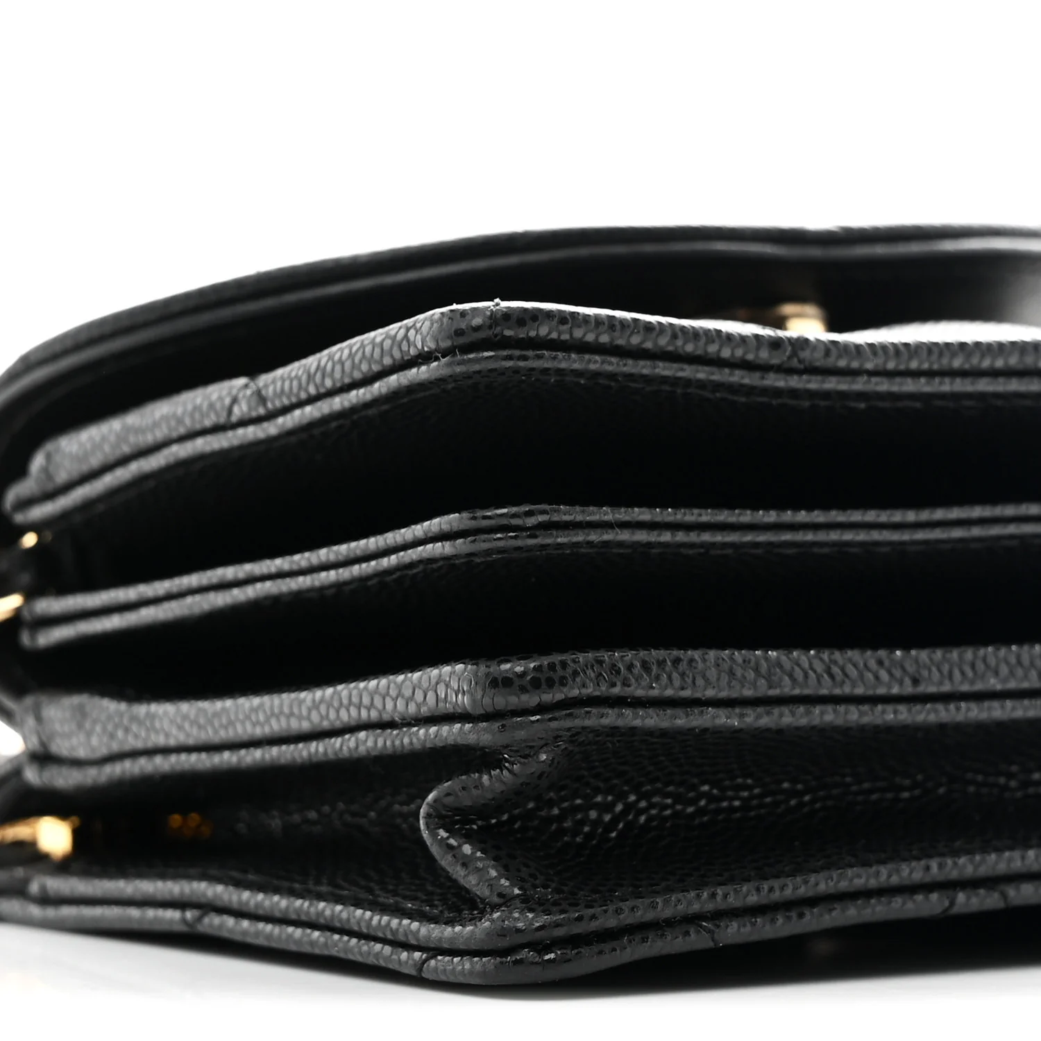 Caviar Quilted Clutch With Chain Black - Top Club