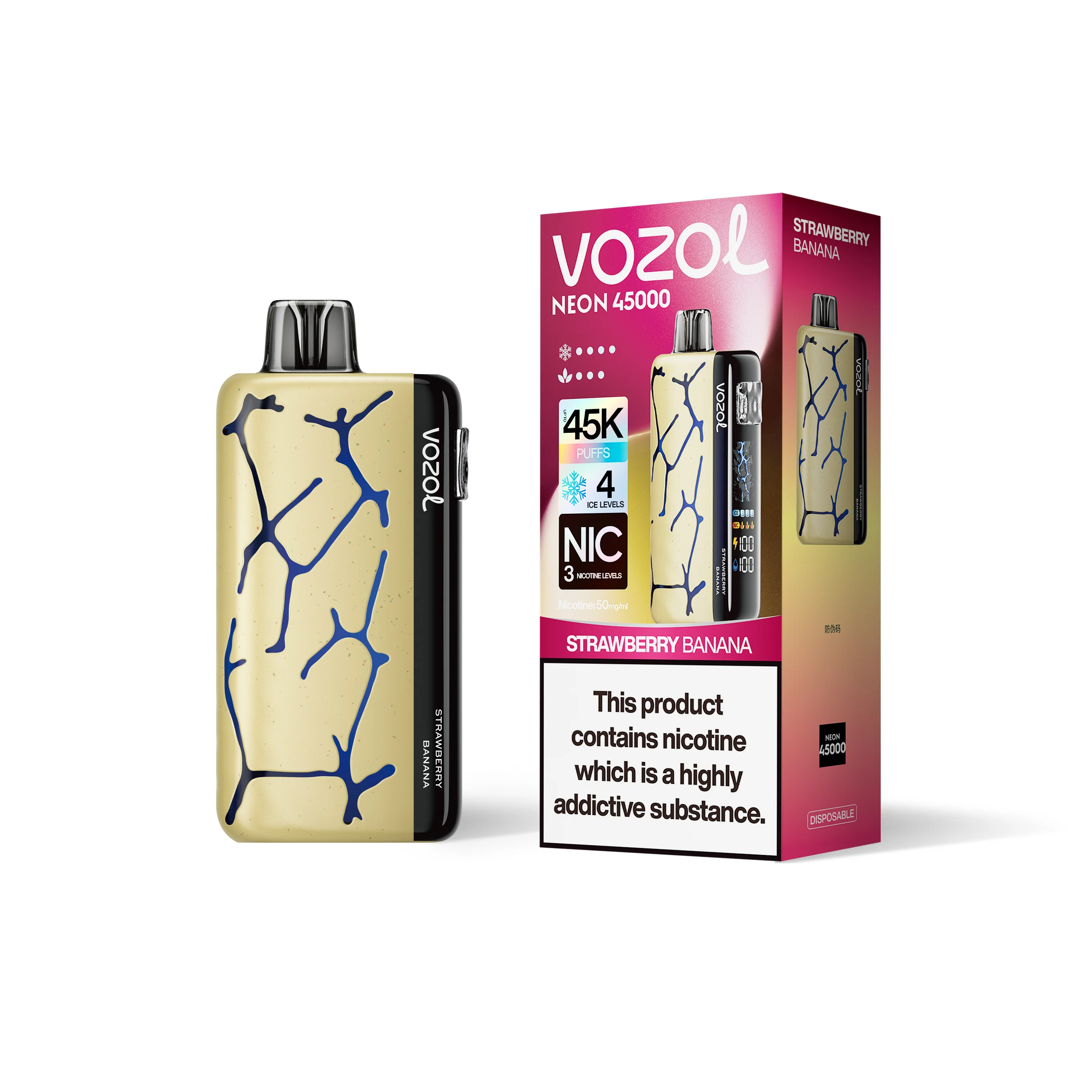 VOZOL NEON 45K jednorazowy e-papieros (wszystkie smaki)