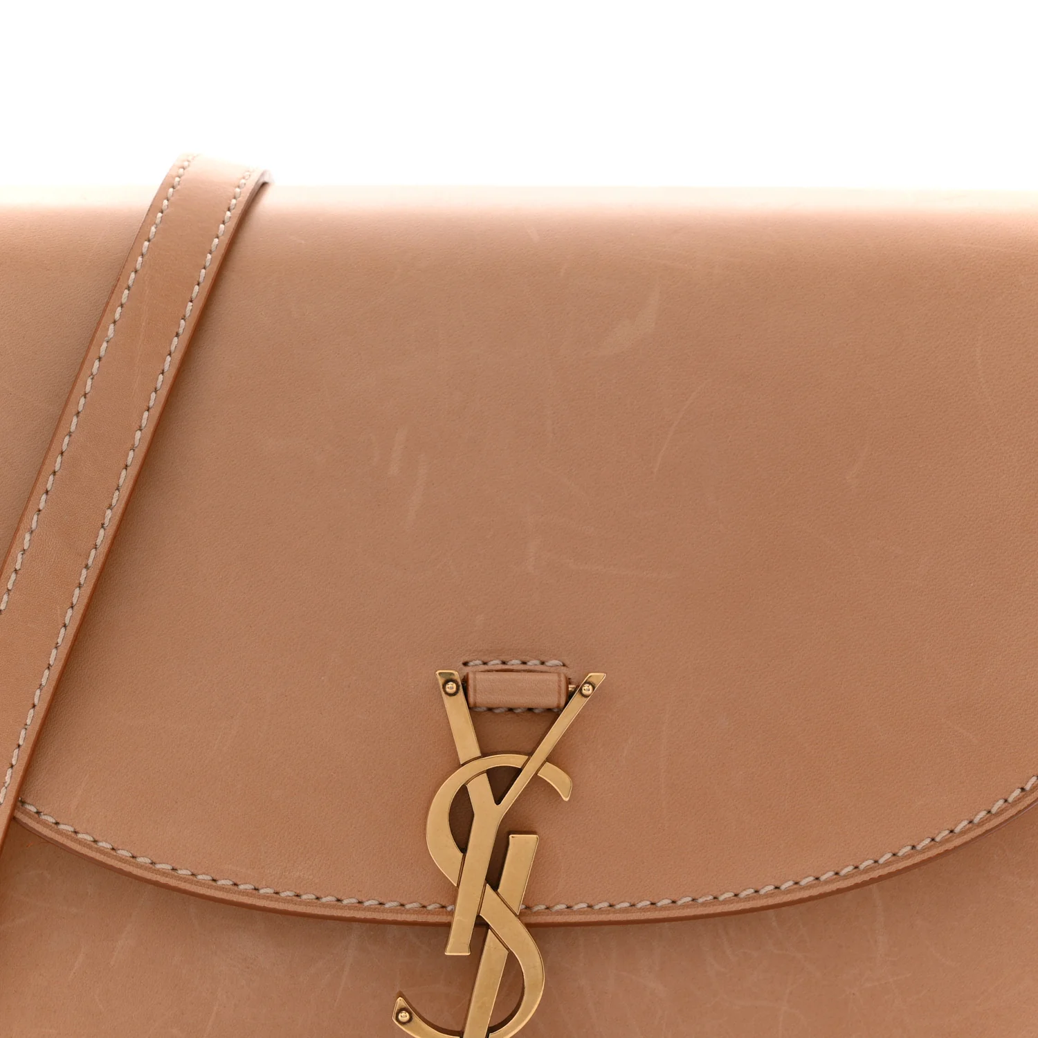 Smooth Vintage Calfskin Monogram Medium Kaia Satchel Gold - Top Club