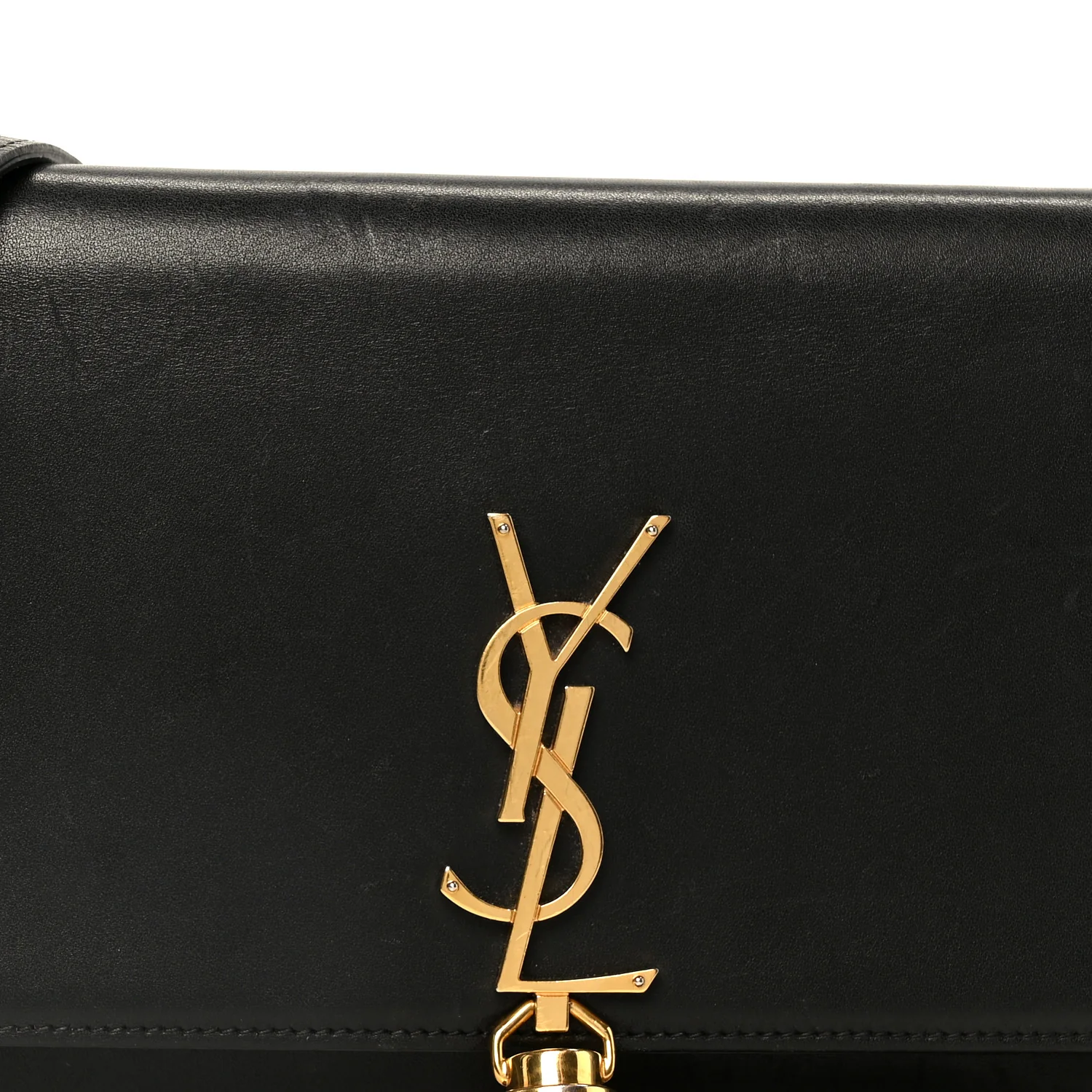 Smooth Calfskin Classic Monogram Kate Tassel Chain Wallet Black - Top Club