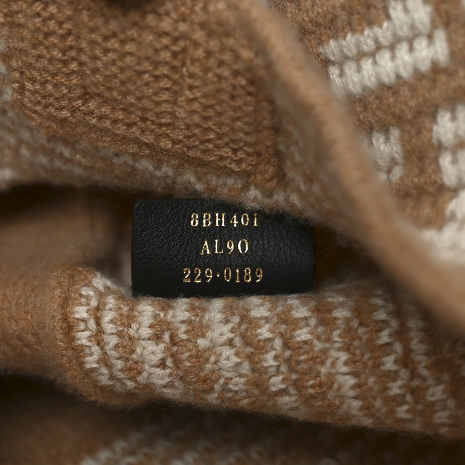 Cashmere Knit FF Large Shopper Tote Cammello - Top Club