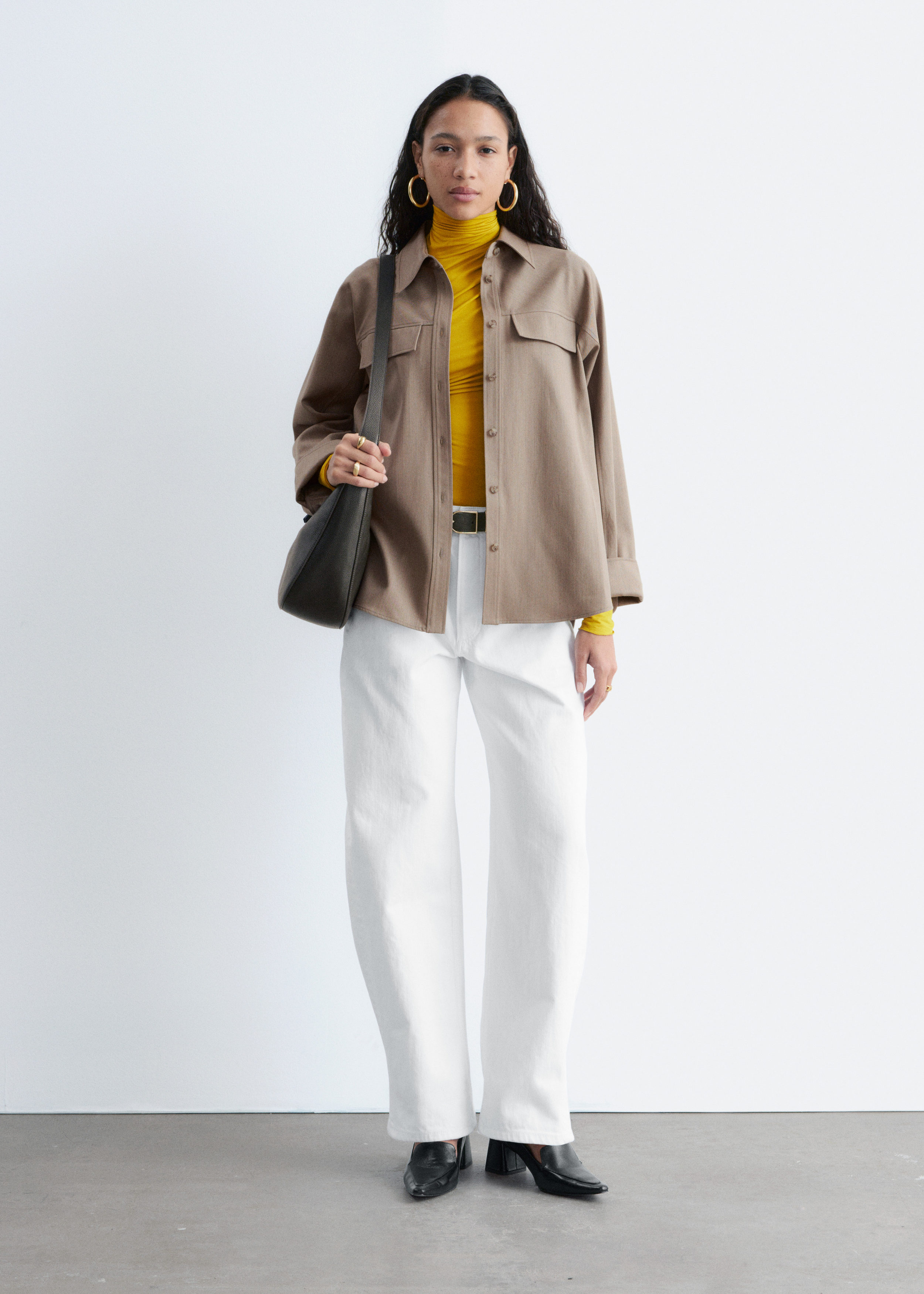 & Other Stories STRUCTURED WOOL-COTTON SHIRT