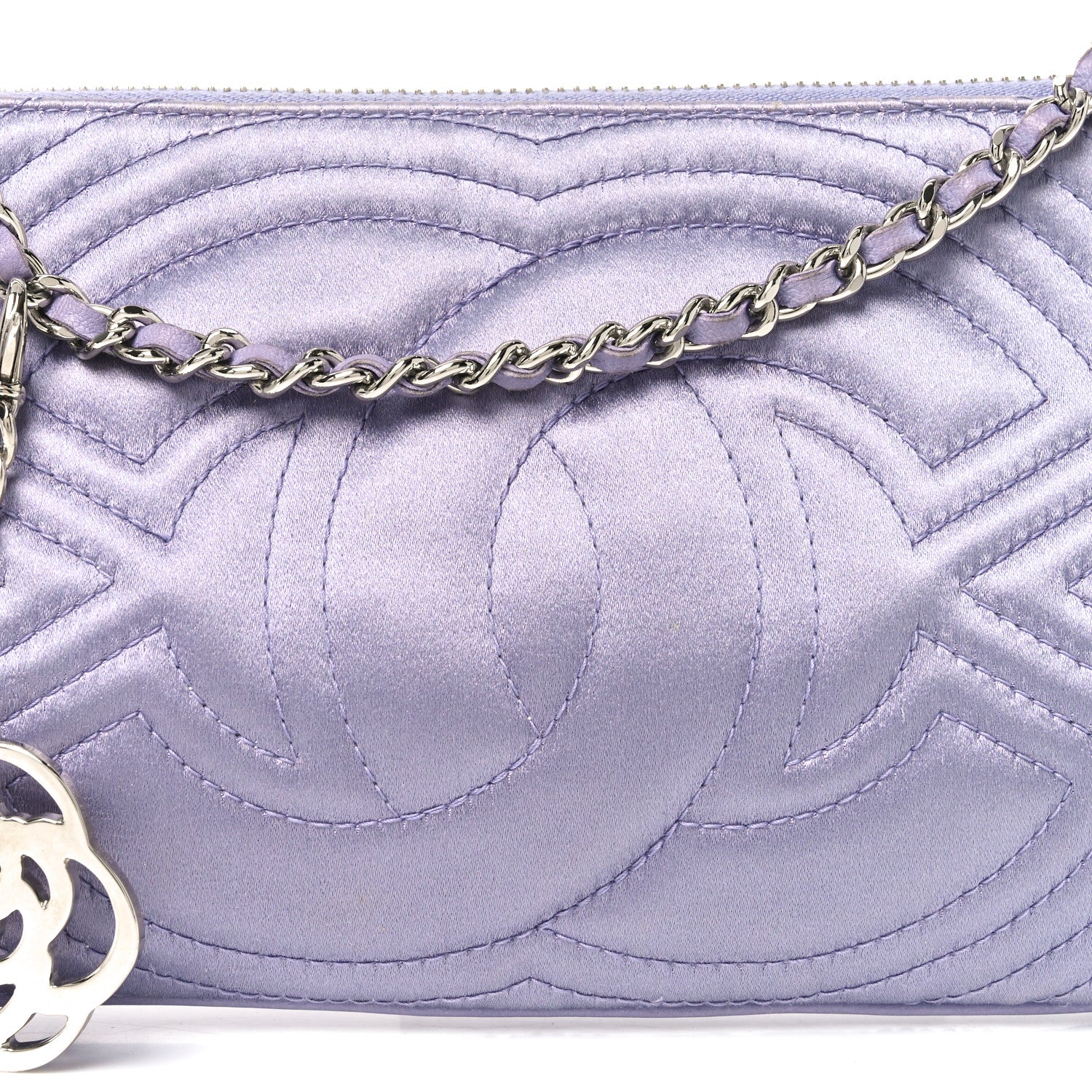 Satin Camellia Evening Bag Light Purple - Top Club