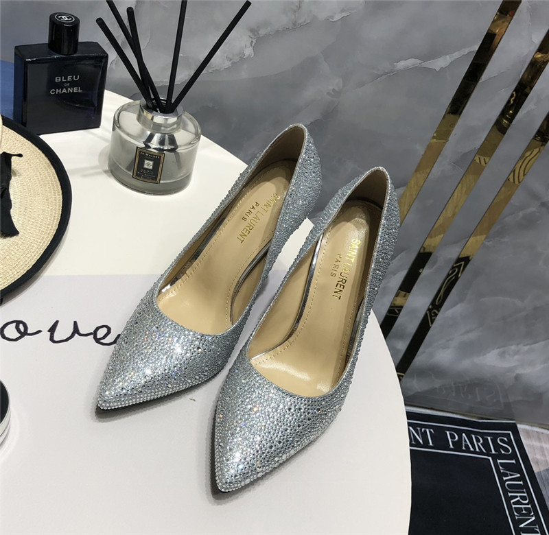 YSL new full diamond YSL heel shoes - Sneaker Replica Workshop