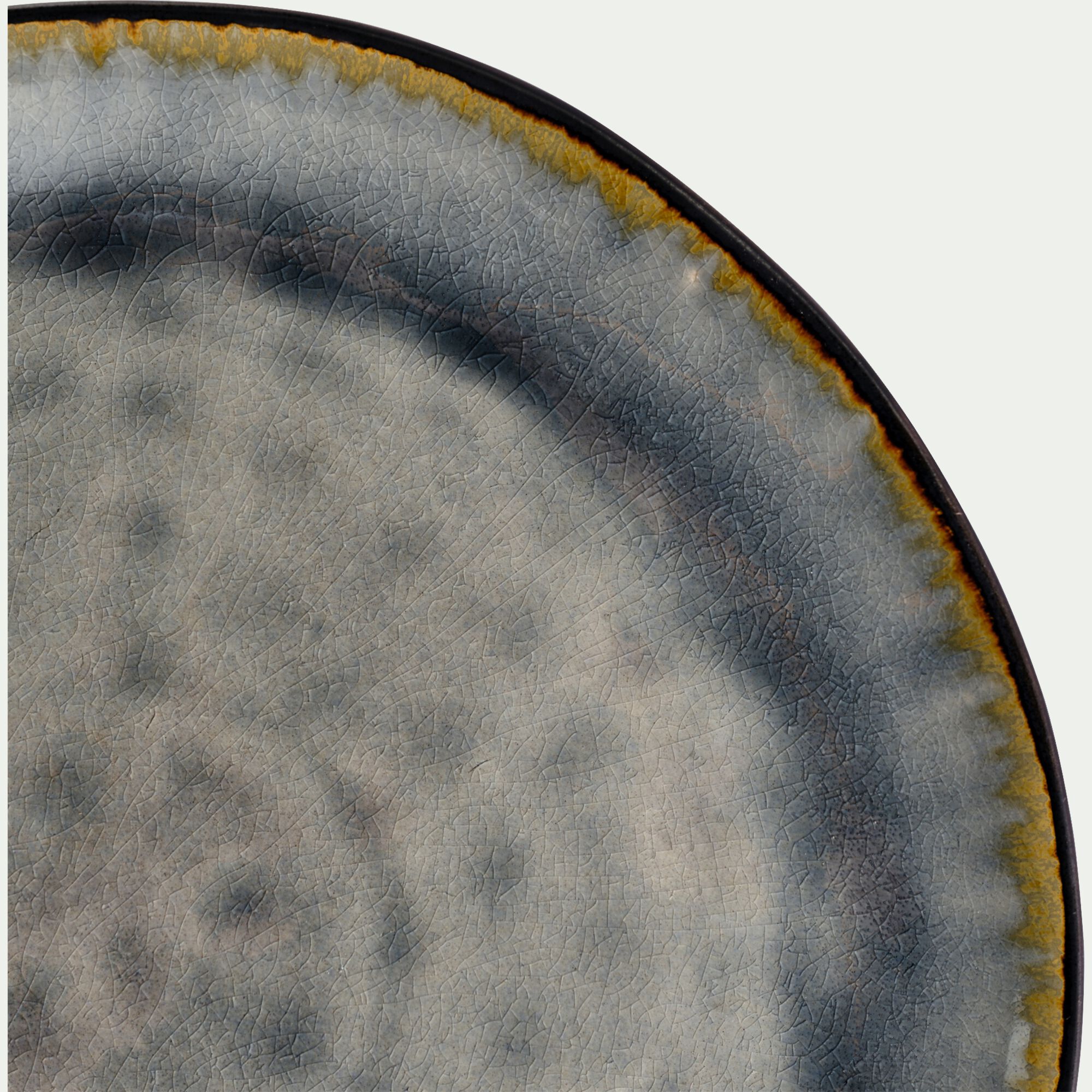 SELIME - Assiette plate en grès émail réactif D27,5cm - gris