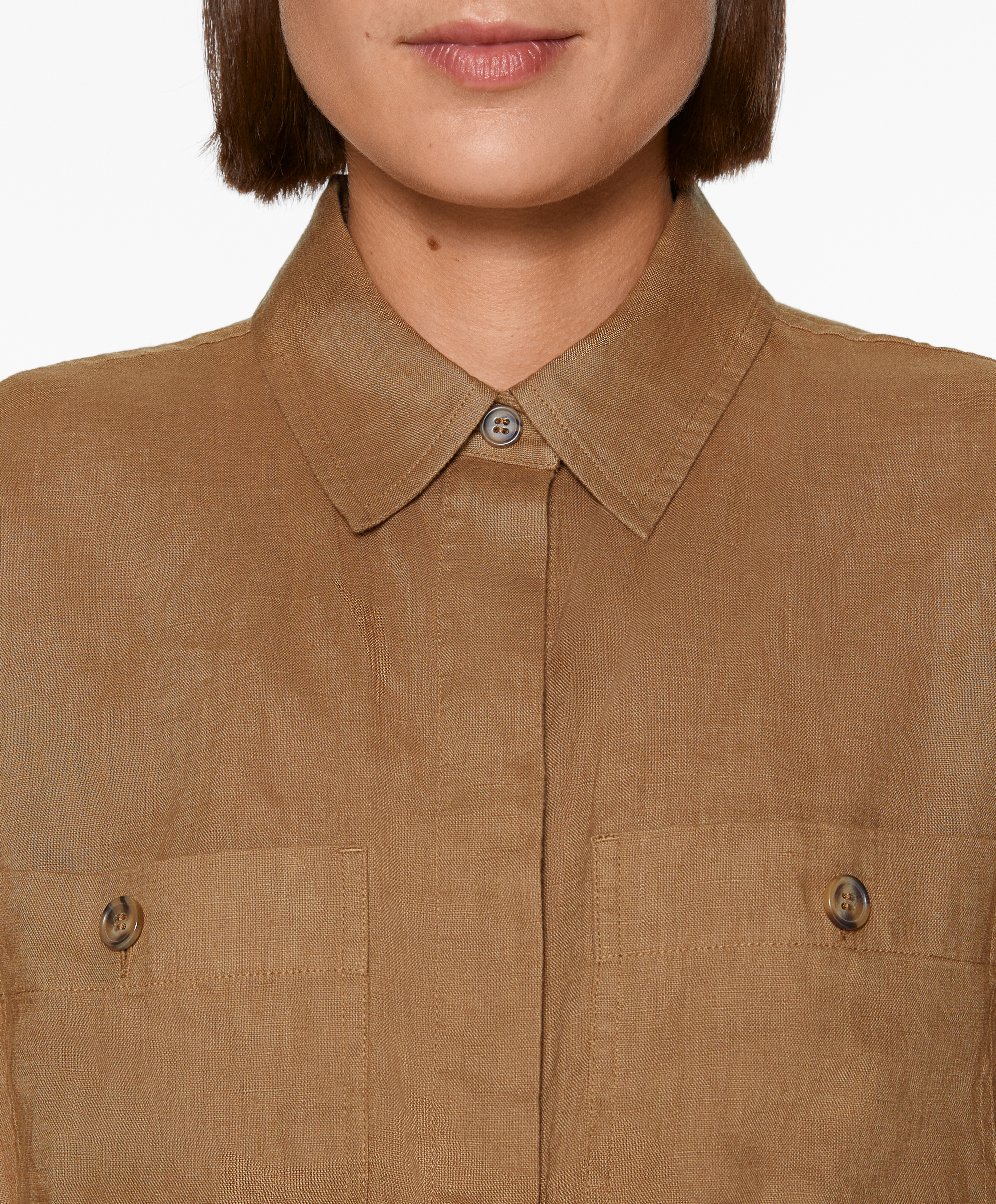 OYSHO 100% linen short jumpsuit with pockets