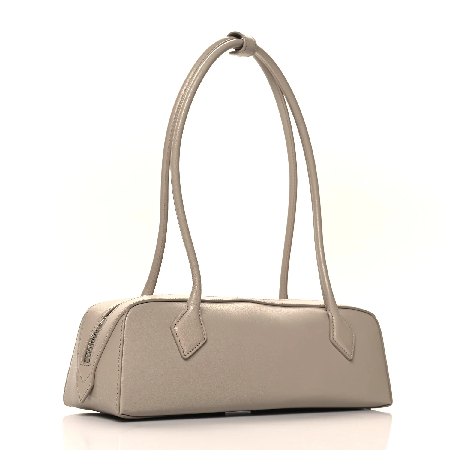 Shiny Goatskin Medium Le Teckel Bag Grege - Top Club