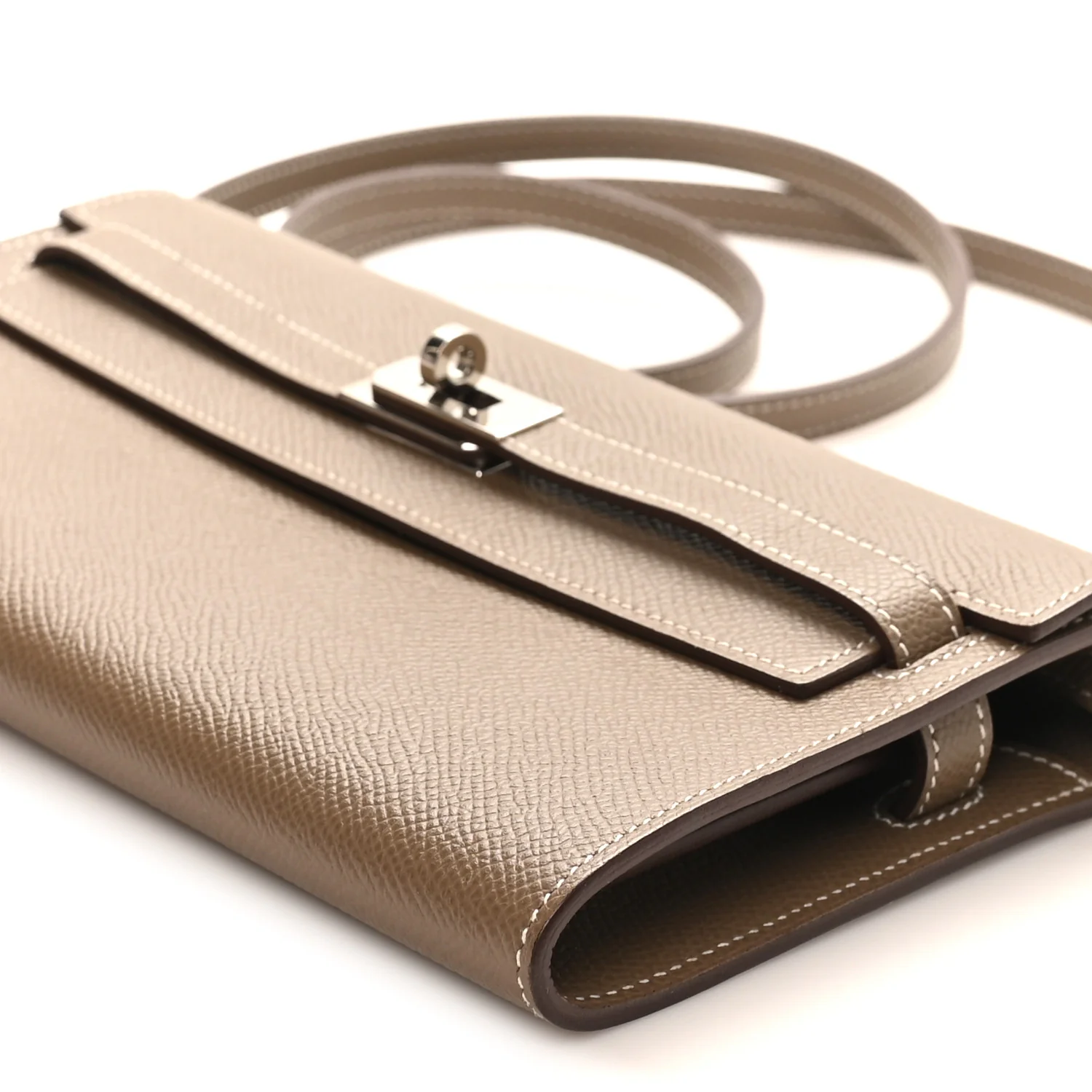 Epsom Kelly Wallet To Go Etoupe - Top Club